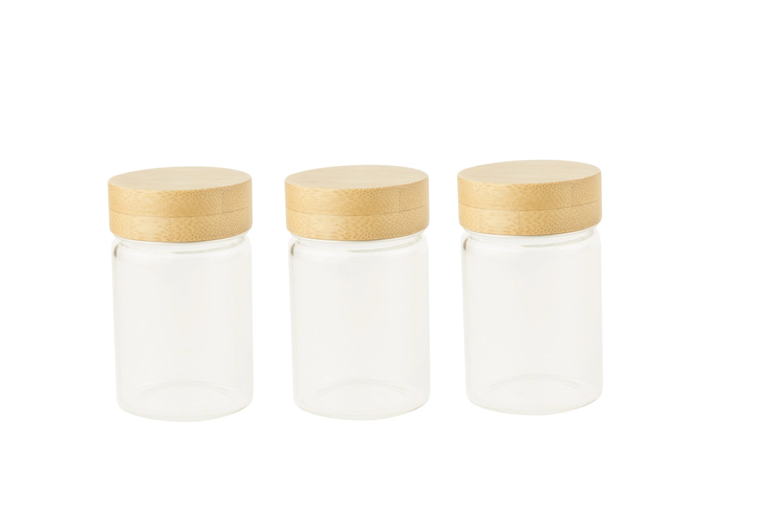 Set of 3 <tc>Pebbly</tc> Storage jar with bamboo lid 75ml