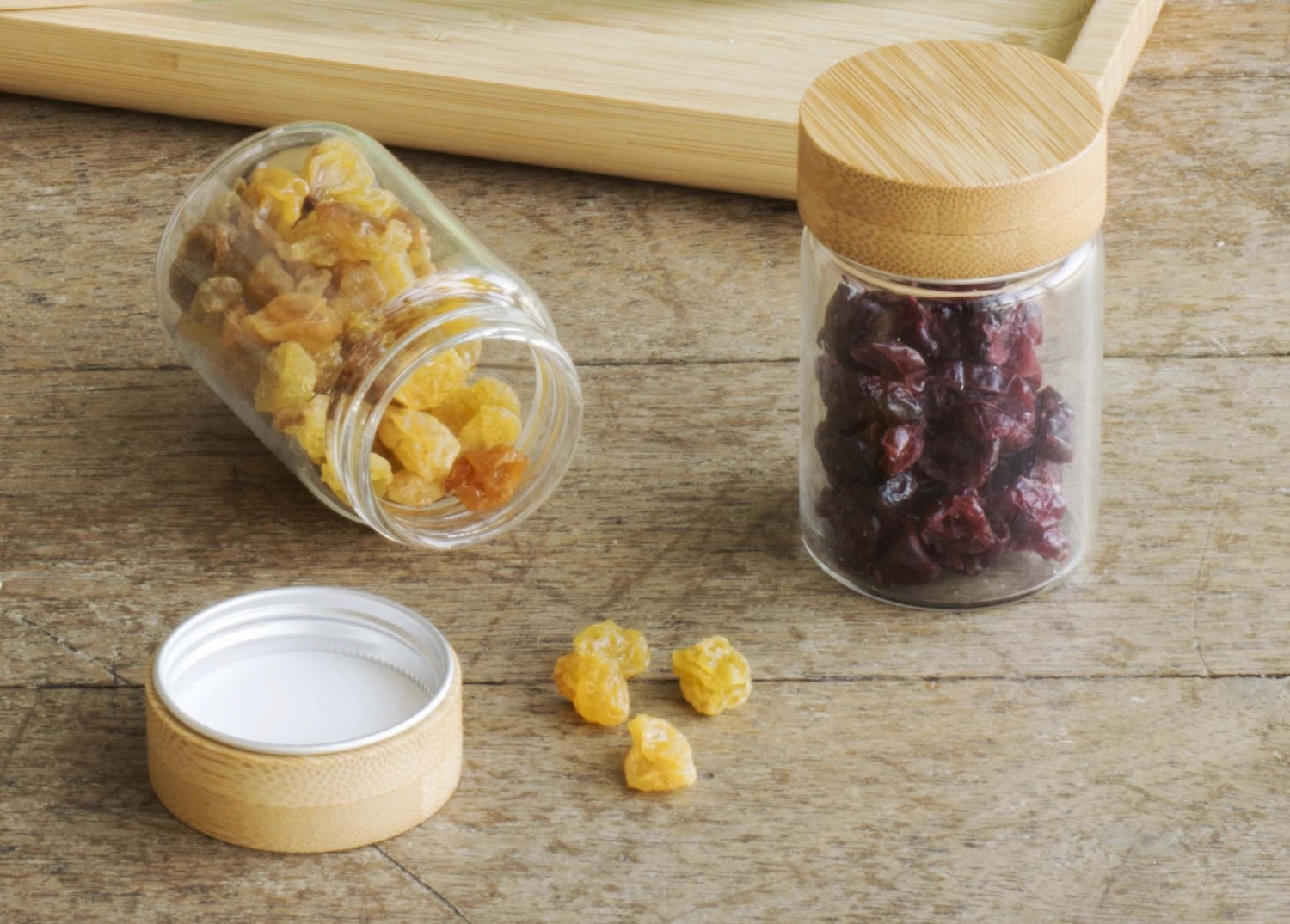 Set of 3 <tc>Pebbly</tc> Storage jar with bamboo lid 75ml