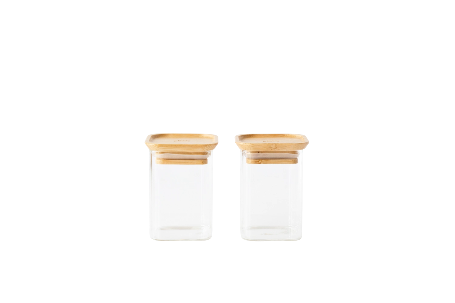 Ensemble de 2 Pebbly Bocal de conservation avec couvercle en bambou, XS, 24 cl