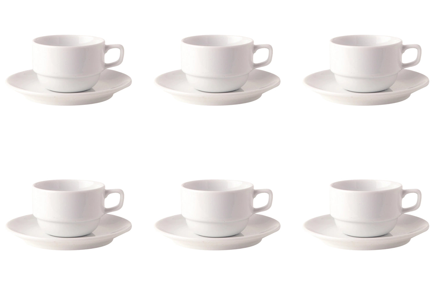 6er Set Uni 09 Mokka Untertasse 12cm Top CC