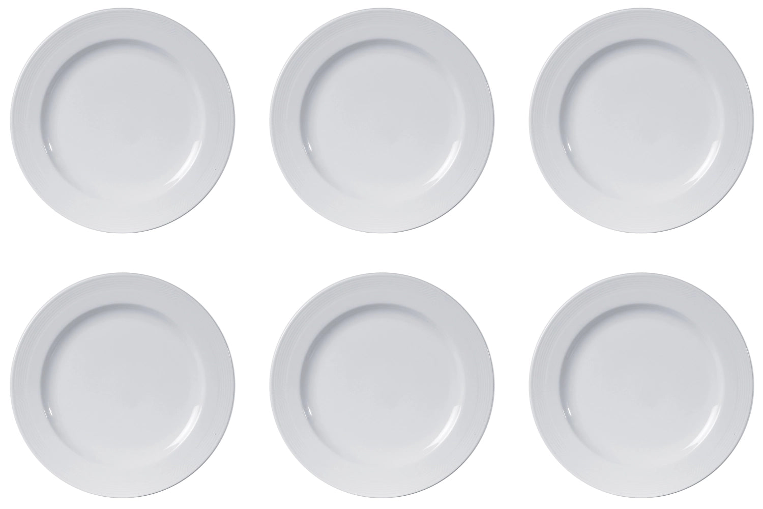 Stilvolles 6er Set flacher Teller Karat 19 von Royal Porcelain, 21 cm, perfekt für festliche Anlässe und exquisite Tischdekoration.