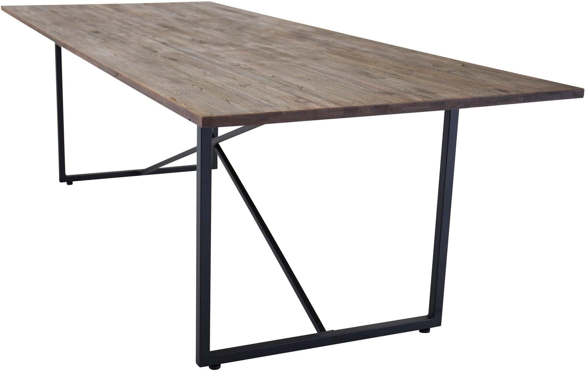 Entdecken Sie den Padang Tisch von Venture Home: Ein stilvoller Esstisch aus hochwertigem Teakholz, der rustikale Eleganz und moderne Stabilität vereint.