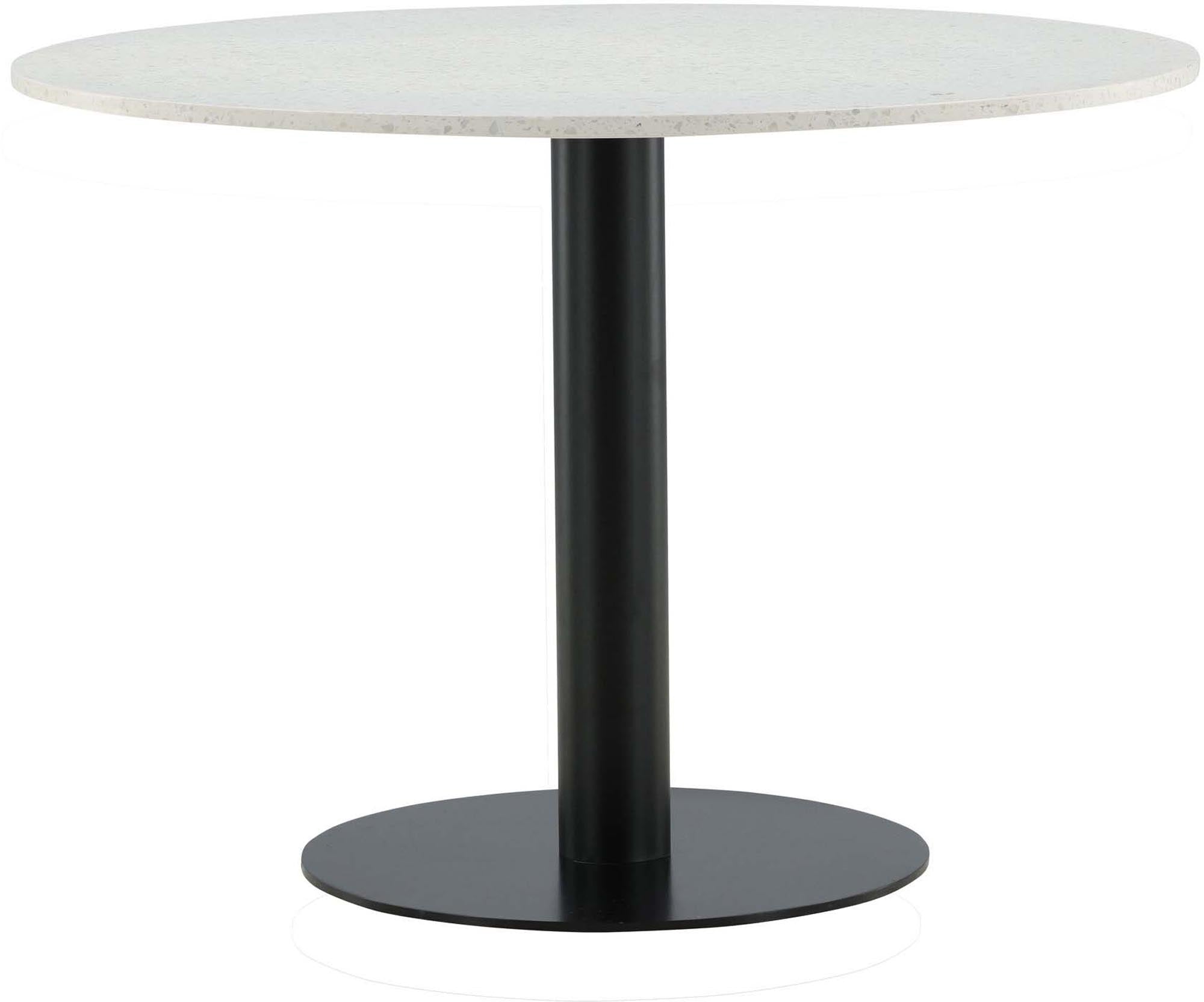 Venture Home Razzia Tisch: Stilvoller Esstisch mit runder Terrazzo-Oberfläche in Grau. Perfekt für gesellige Runden und modernes Wohnen.