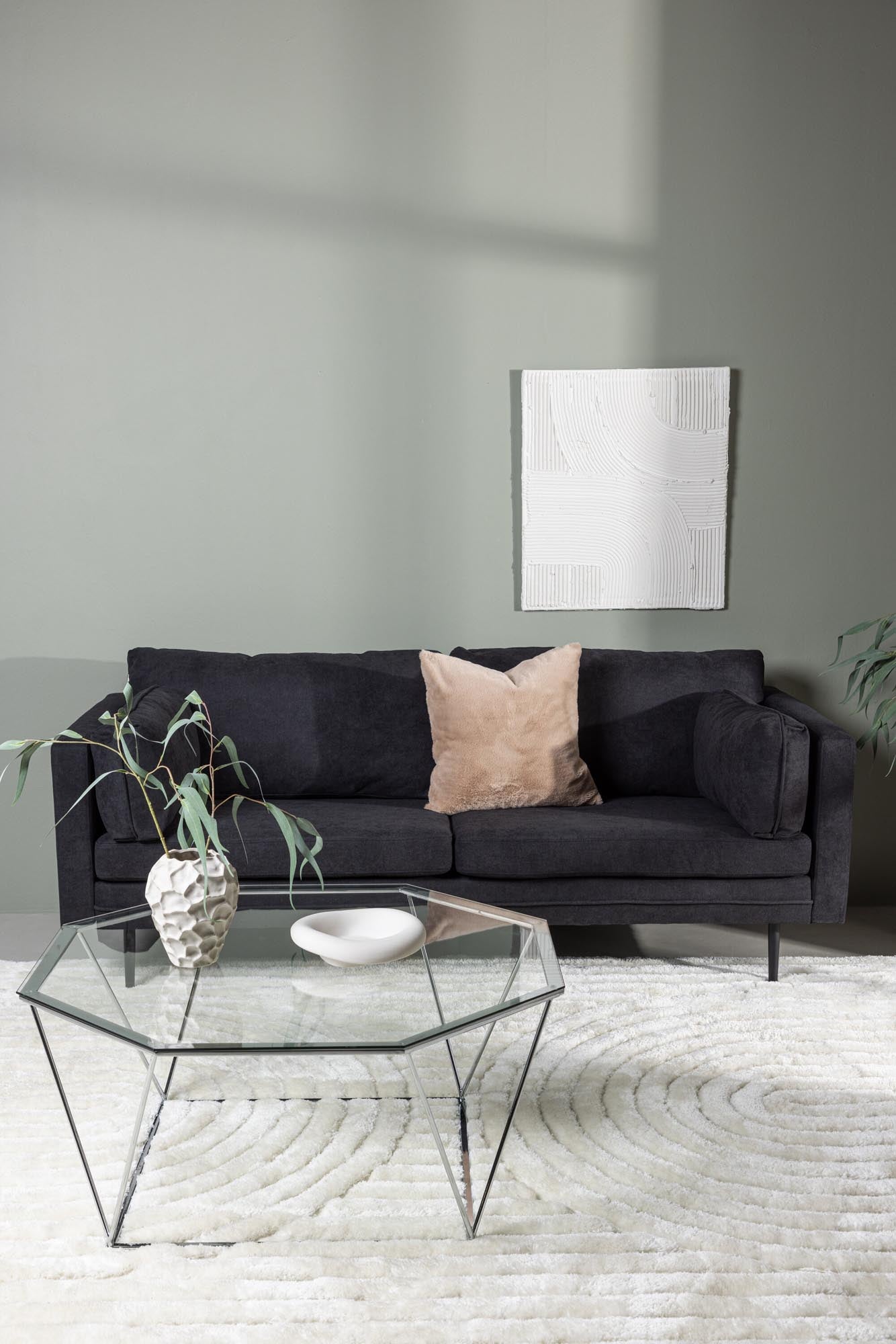 Boom Sofa in Schwarz/Schwarz präsentiert im Onlineshop von KAQTU Design AG. 3er Sofa ist von Venture Home