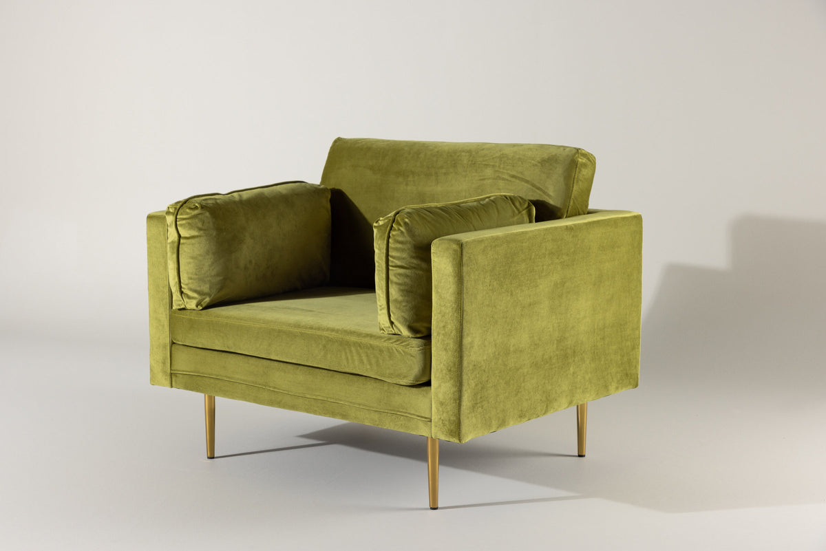 Boom Sessel in Grün präsentiert im Onlineshop von KAQTU Design AG. Sessel mit Armlehnen ist von Venture Home