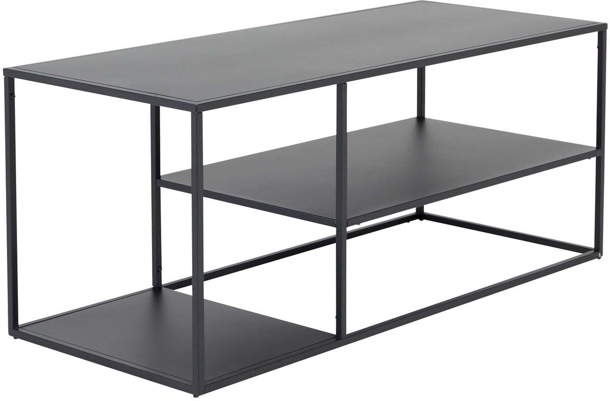 Industrieller Staal Coffee Tisch von Venture Home: Robuste, pulverbeschichtete Stahloberfläche, vielseitig einsetzbar und stilvoll für jedes Zuhause.