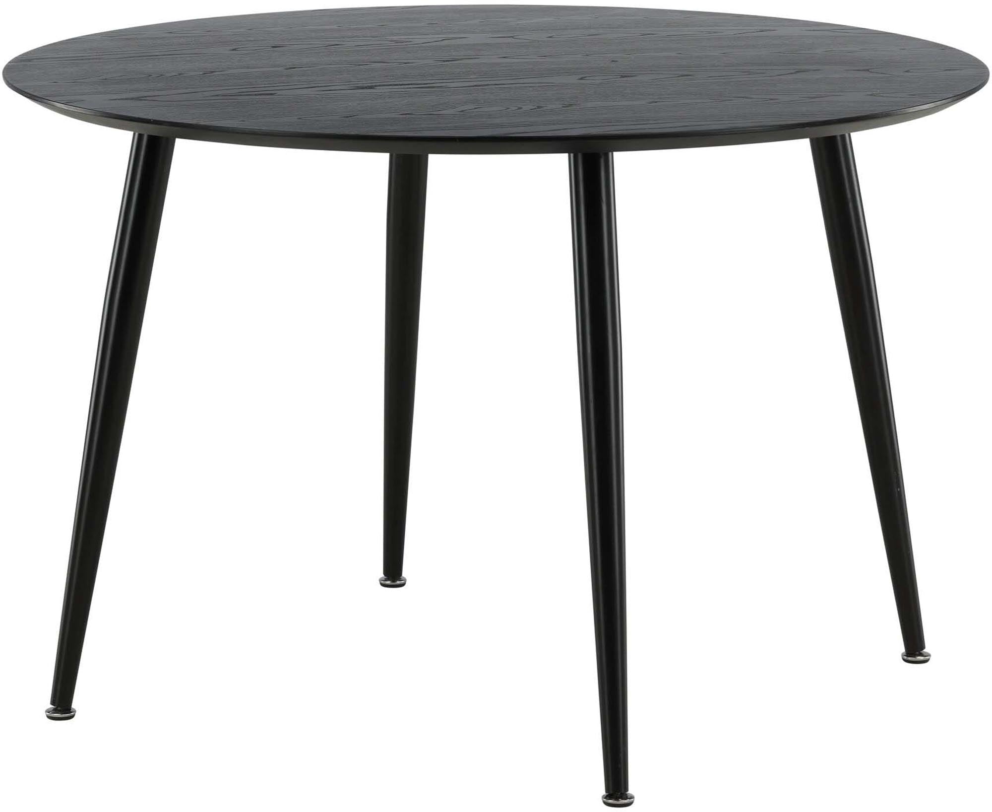 Stilvoller Dipp Esstisch von Venture Home: Runde MDF-Tischplatte mit natürlichem Furnier, stabiler Metallfuß, ideal für gesellige Abende!