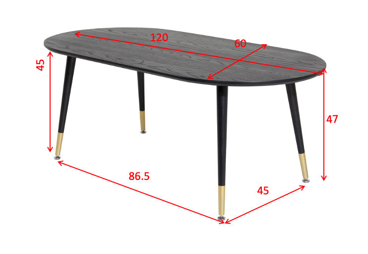 Dipp Beistelltisch in Schwarz/Gold präsentiert im Onlineshop von KAQTU Design AG. Beistelltisch ist von Venture Home