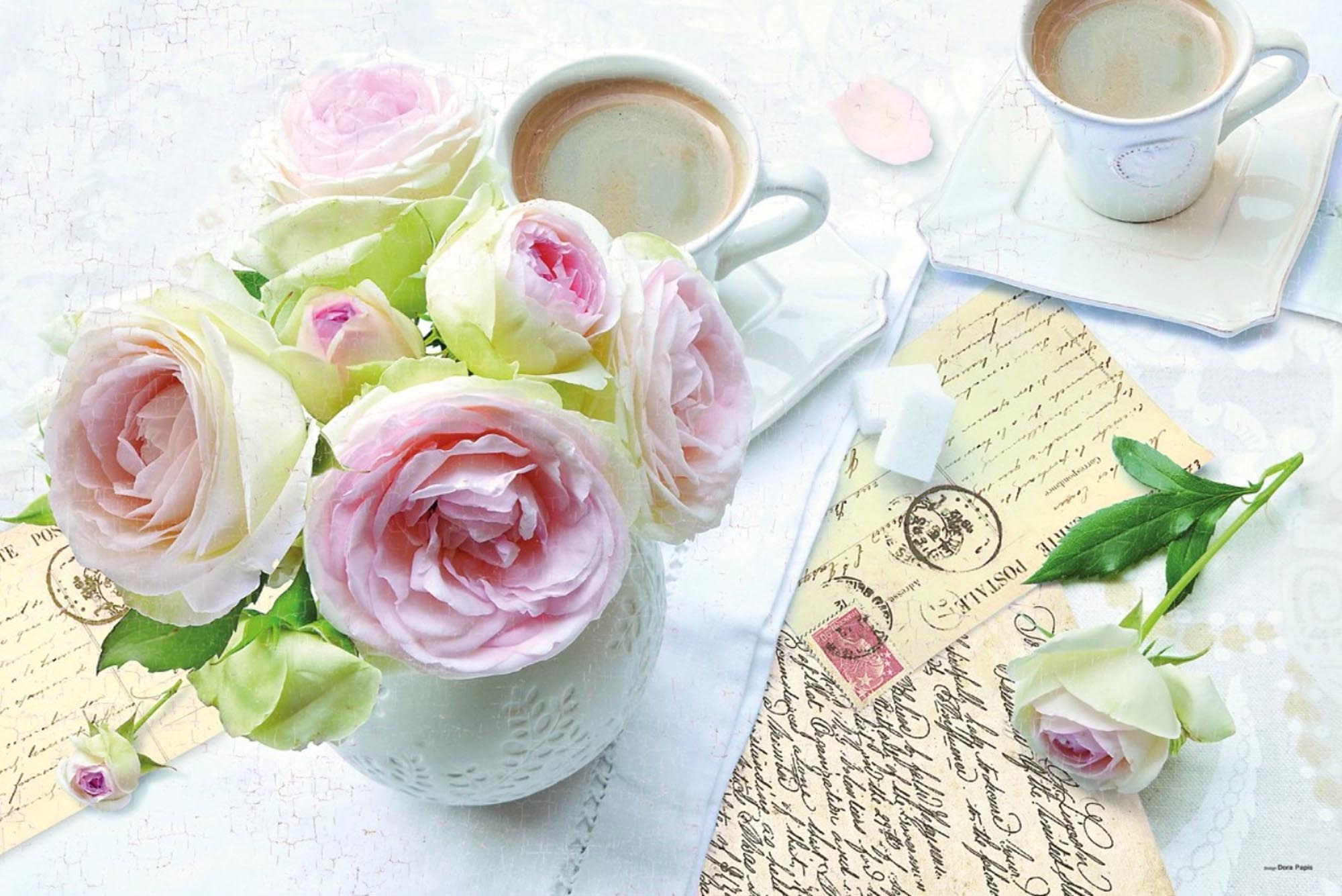 Romantic Break tray with handles 40x27cm