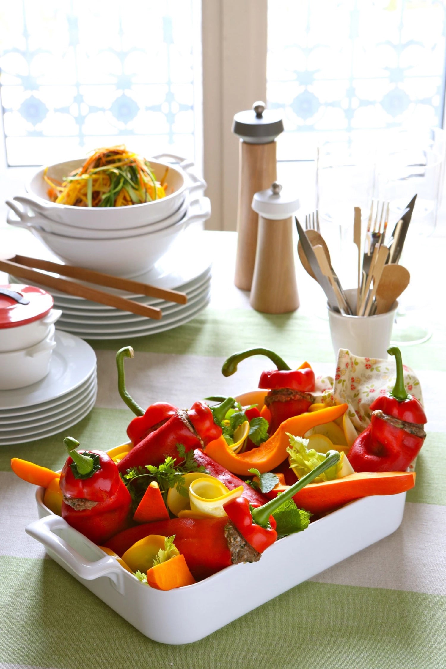 Plat de cuisson rectarial, 30x21.5x6,5 cm, blanc