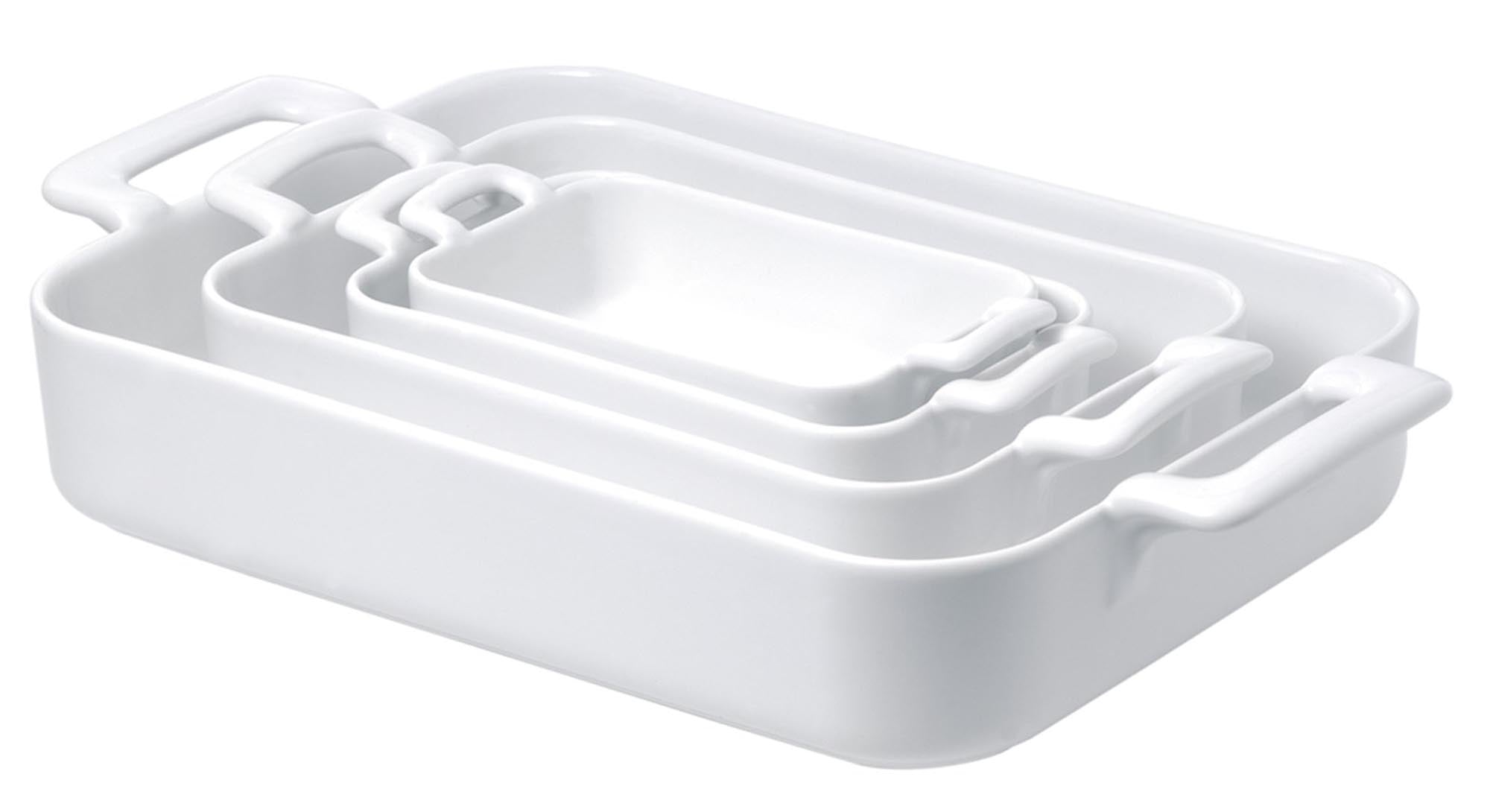 Elegante weisse Revol Auflaufform, 16 cm, für stilvolles Servieren.