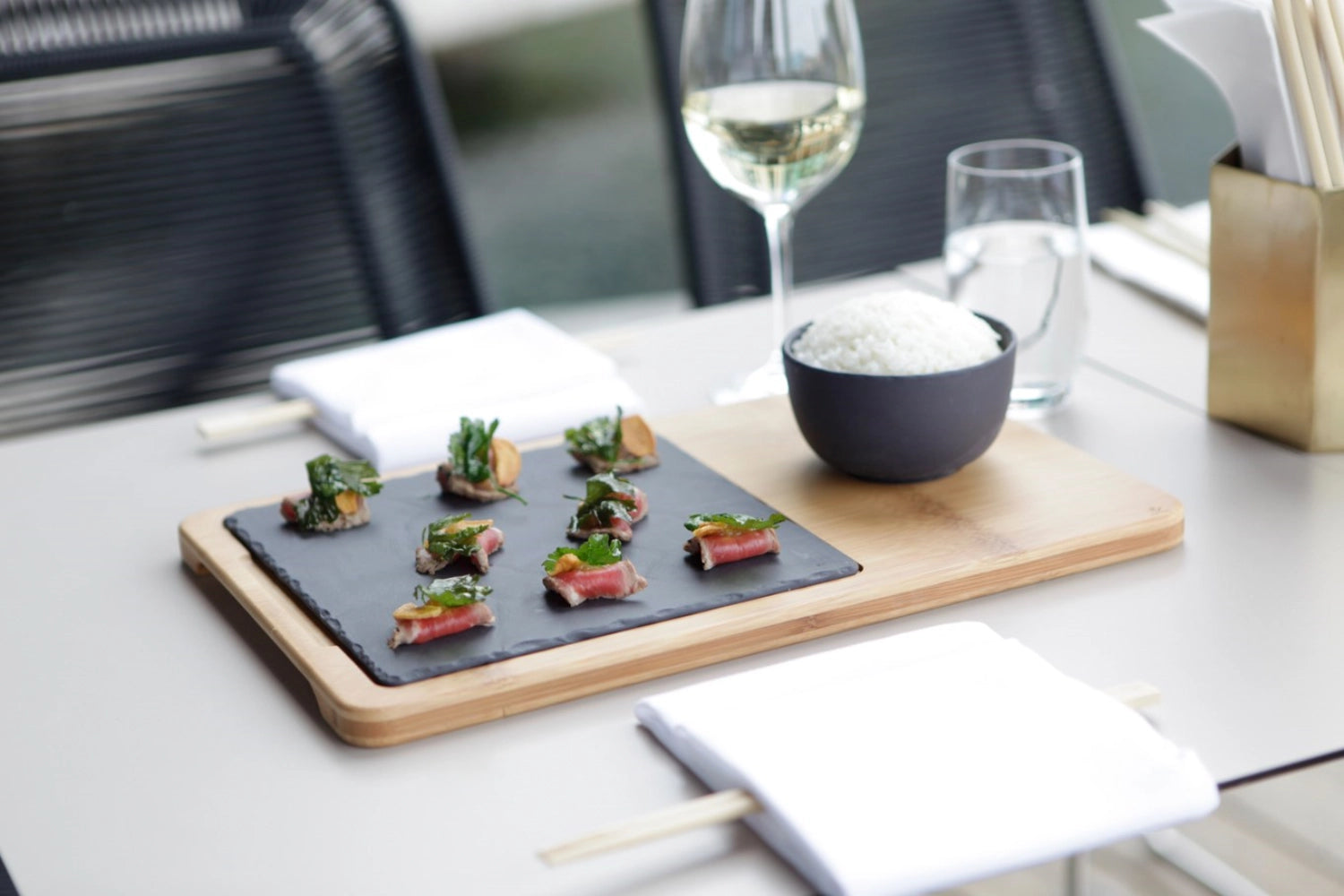 Plate square, 20 cm, slate style