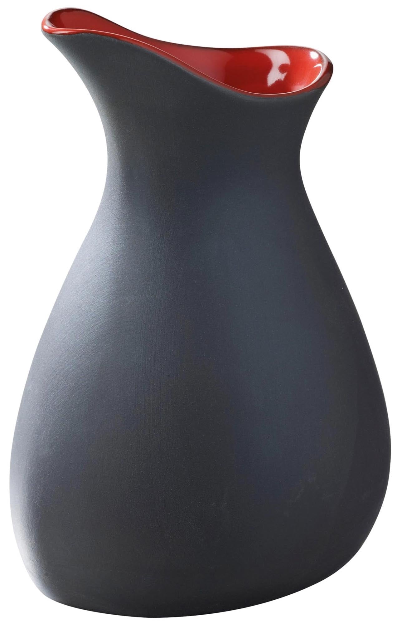 Revol 50cl Saucen-Kanne: Schiefer-Look aussen, leuchtend rotes Inneres.