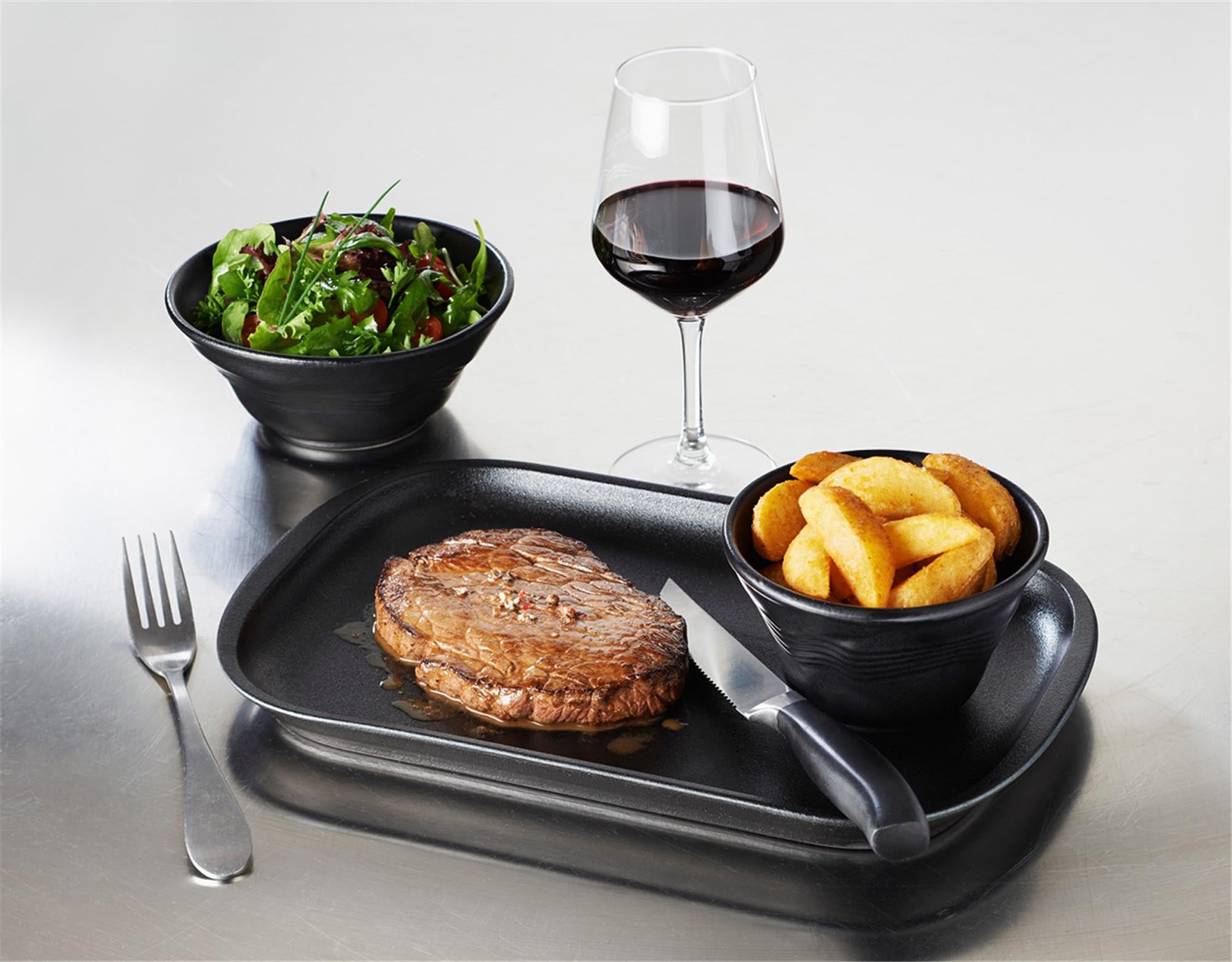 Assiette de viande, 32x21 cm, noir