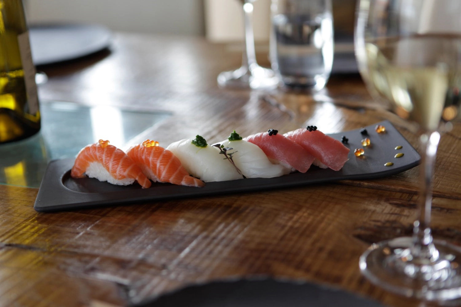 Vassoio per ciotole di tapas, 31x11x2 cm, stile ardesia