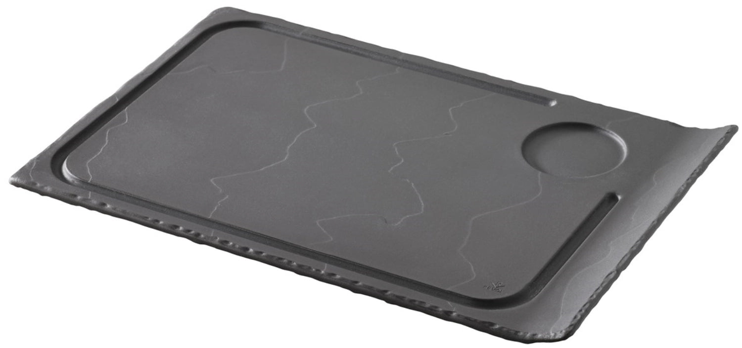 Steak plate high edge, 33x22x2 cm, slate style