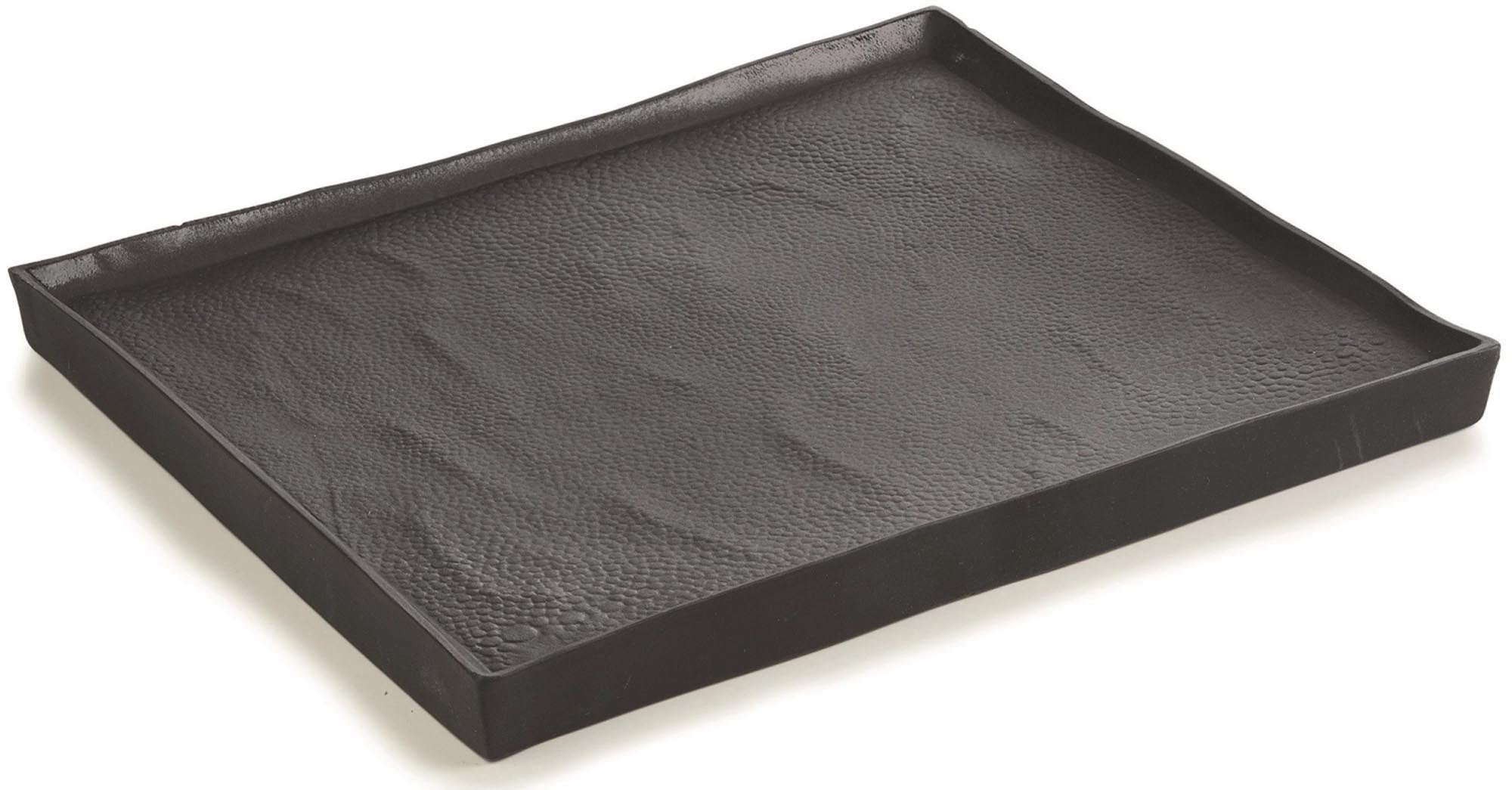 Elegante, schwarze Keramikplatte von Revol, 21x17.5 cm, hitzebeständig, kratzfest, spülmaschinen- und mikrowellengeeignet.