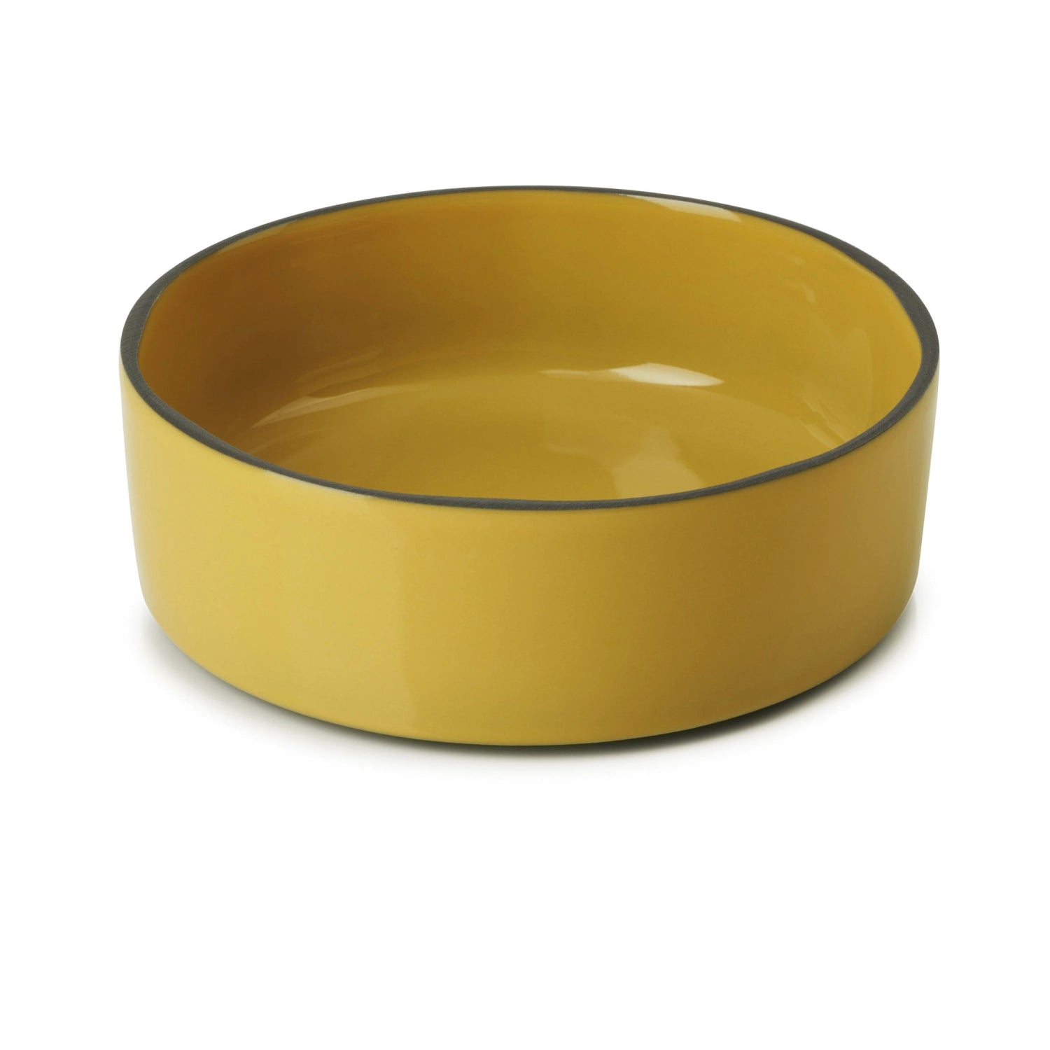 Hochwertige Kurkuma Gourmet Schale von Revol, leuchtend gelb, perfekt für kreative Anrichteideen und besondere Anlässe.