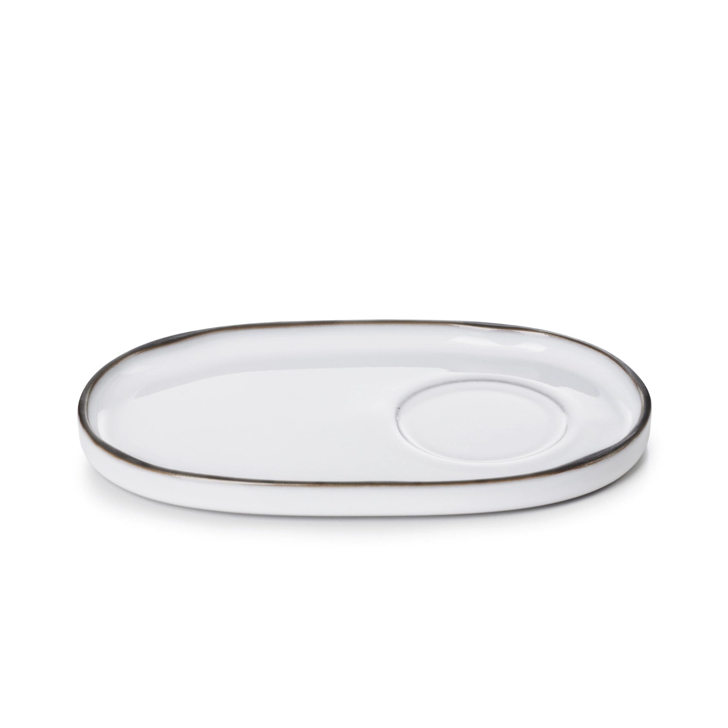 Elegante weiße Untertasse "Kumu" von Revol, Ø 23 cm, ideal für stilvolle Tischdekoration und kulinarische Genüsse.