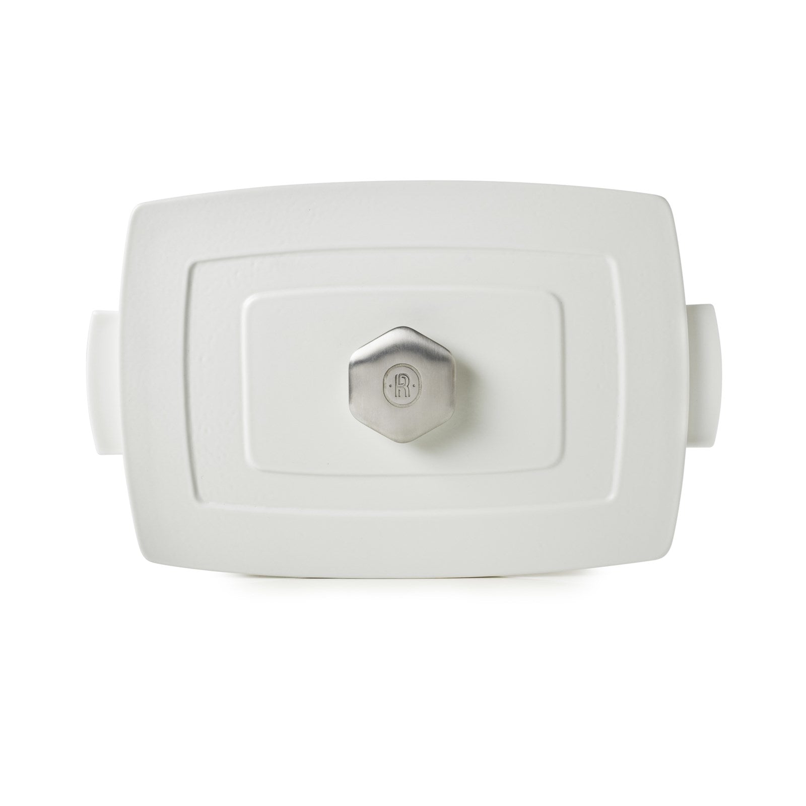 Stilvolle 30 cm Platte mit Deckel in Satin-Weiss von Revol. Hochwertiges Porzellan, ideal für Backofen und Mikrowelle. Vielseitig und pflegeleicht.