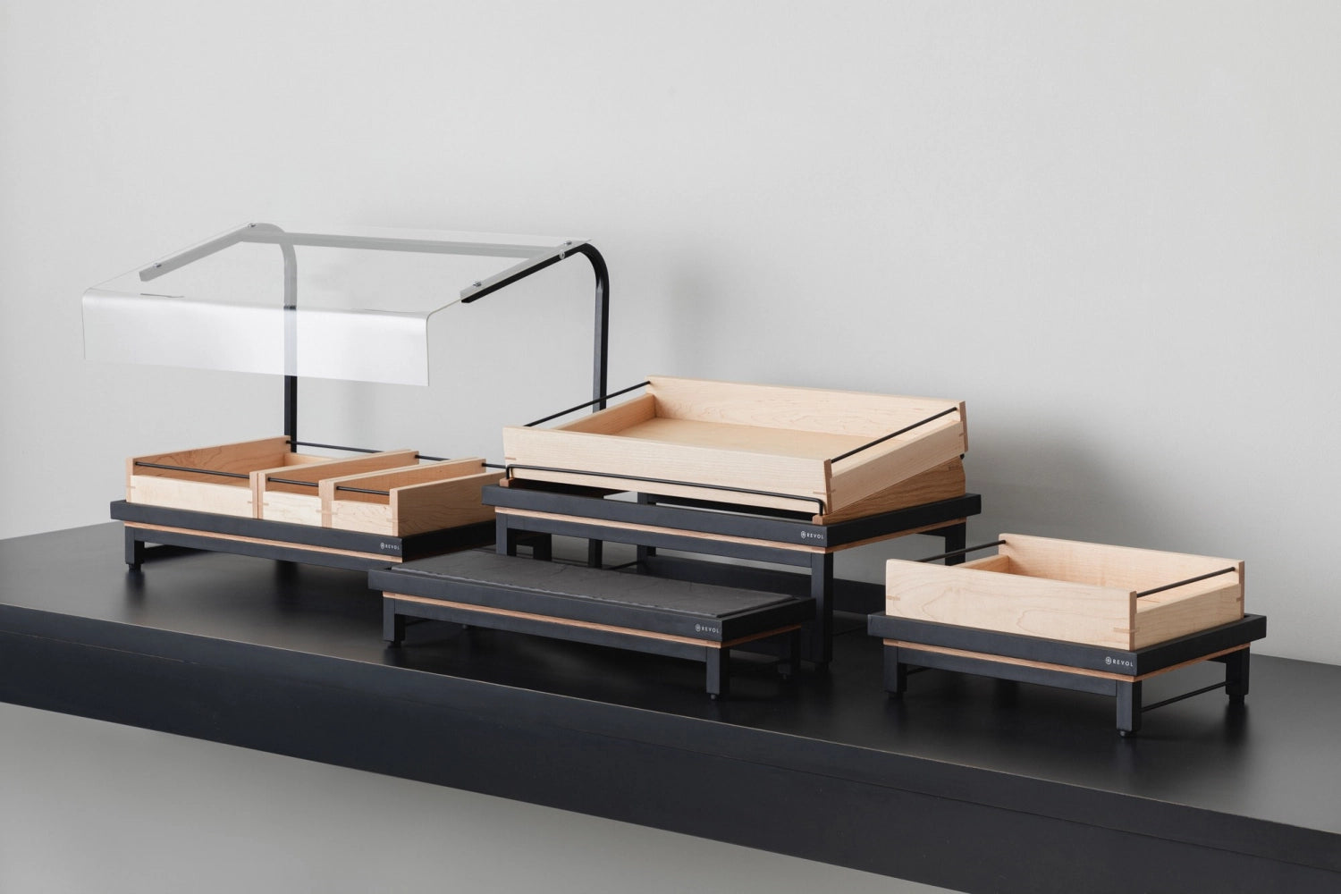 In scena protezione sputa mobile Matt metallo, acrilico