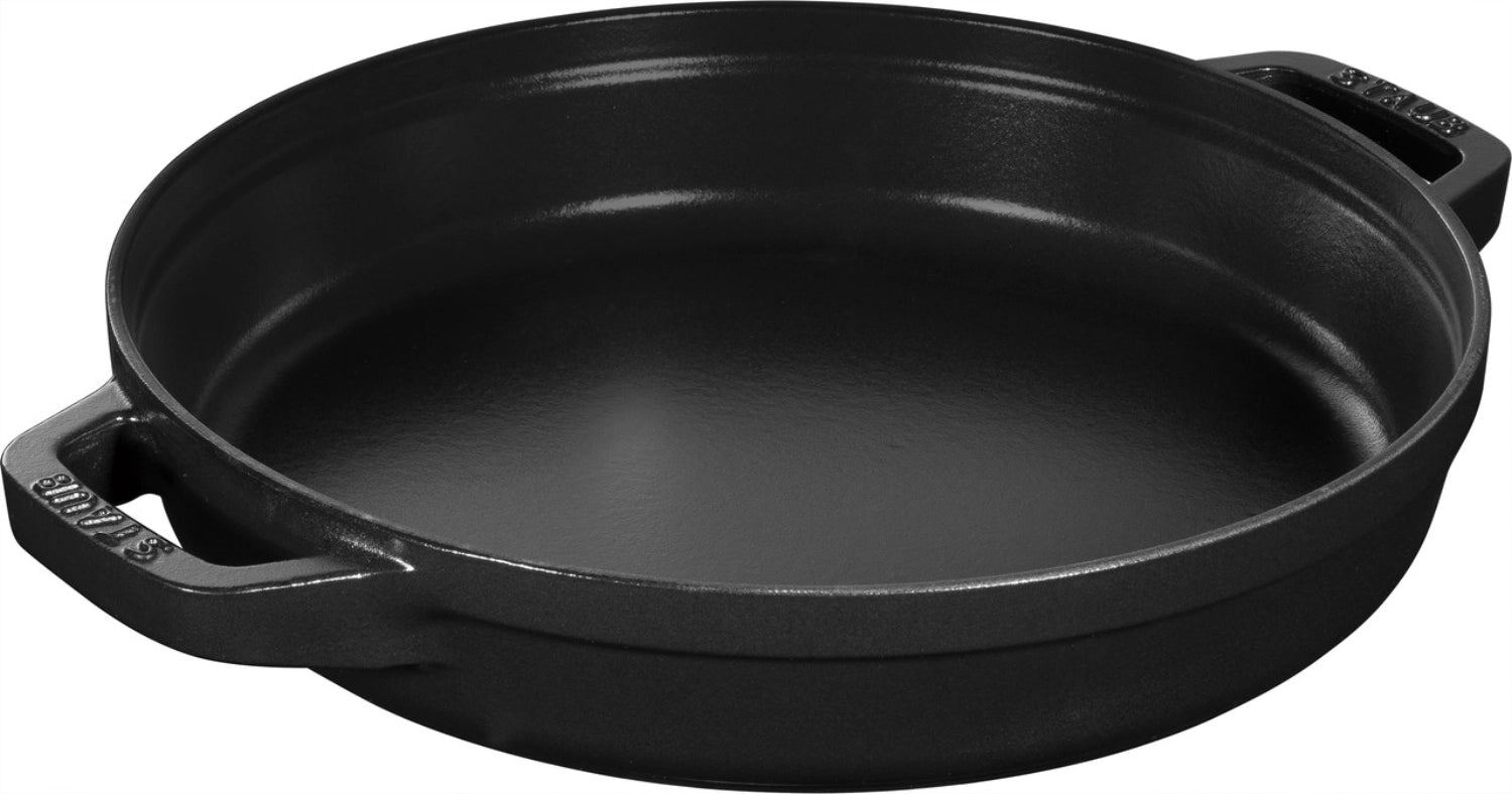 Cocotte set da 4 pezzi, 24 cm, rotondo, nero, impilabile
