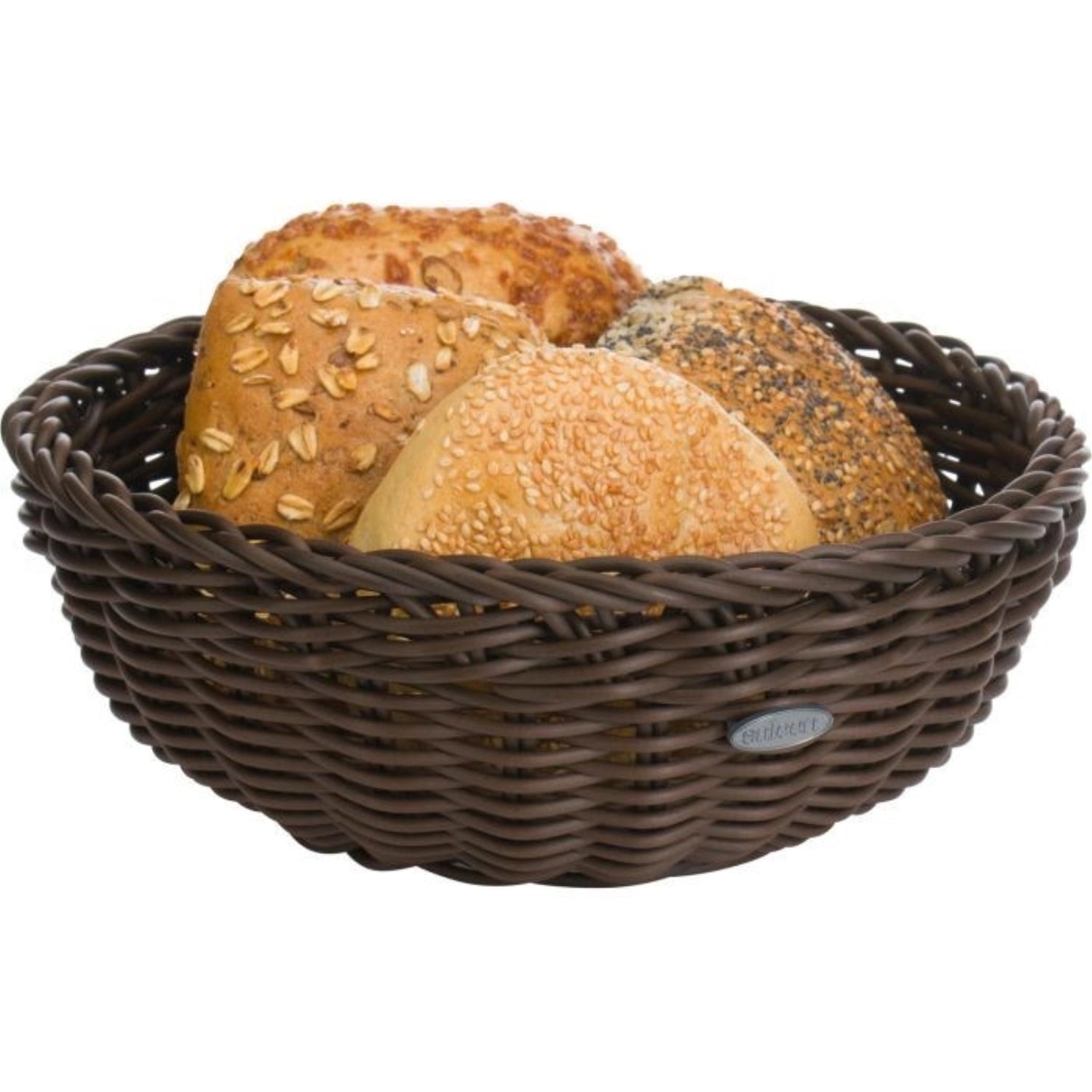 Bol rond, marron, 23x9cm, bord incurvé