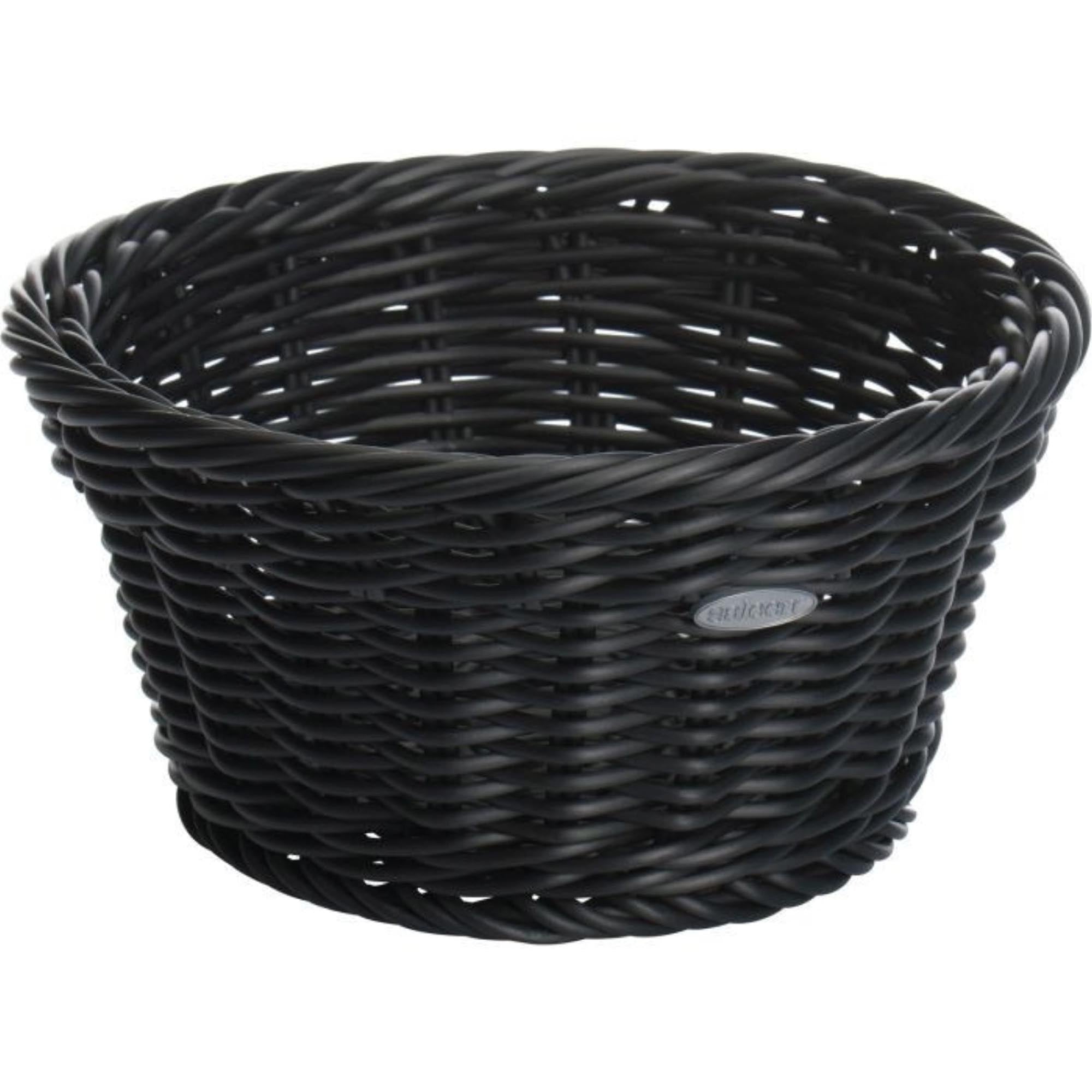 Entdecken Sie den runden, schwarzen Korb von Westmark (18,5x10cm) – ideal für Brot, Obst und Snacks. Hochwertiges Polypropylen, elegant und pflegeleicht.