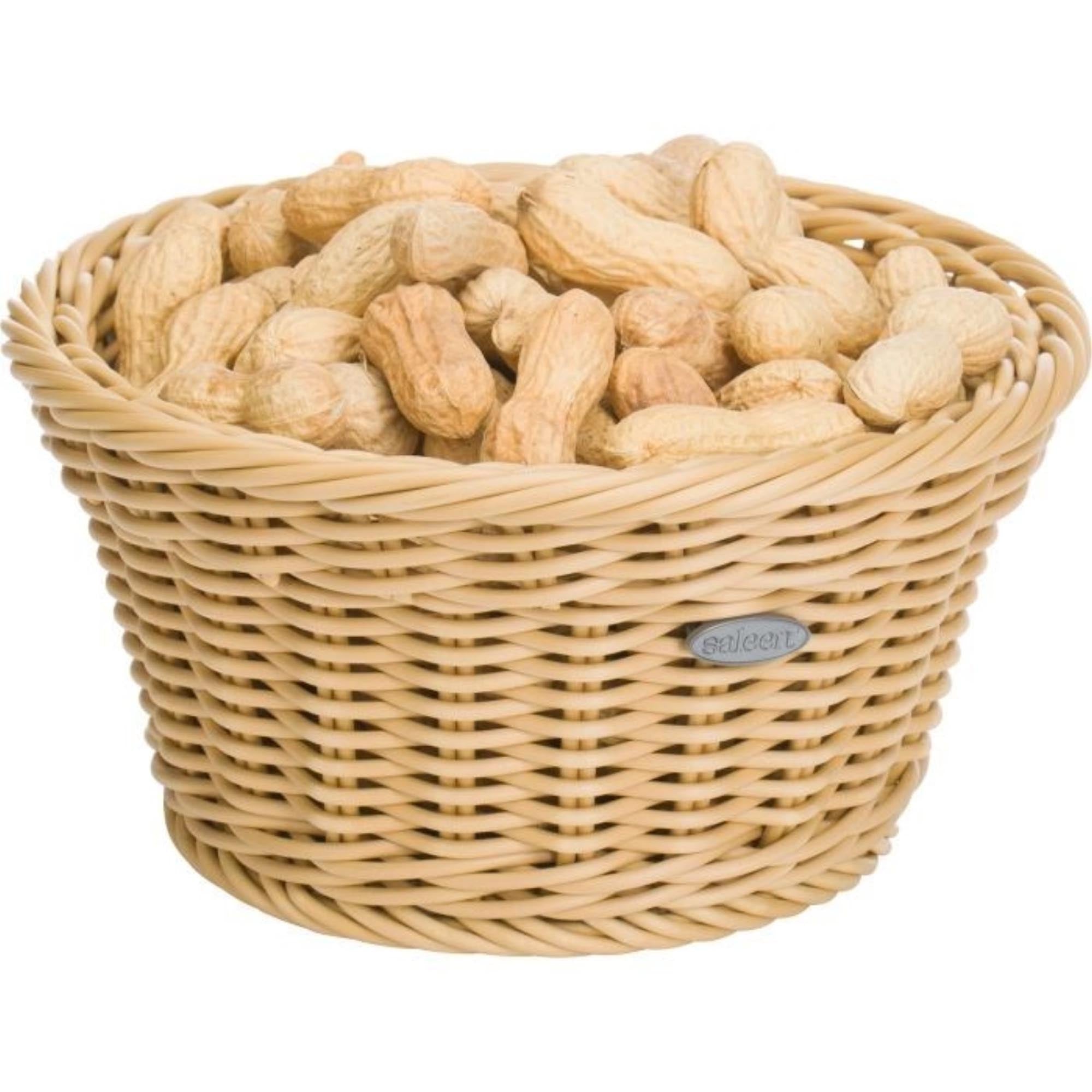 Runder Korb, beige, 18,5x10 cm, aus robustem Material, perfekt für Brot oder Obst, dekorativ und funktional für den täglichen Gebrauch.