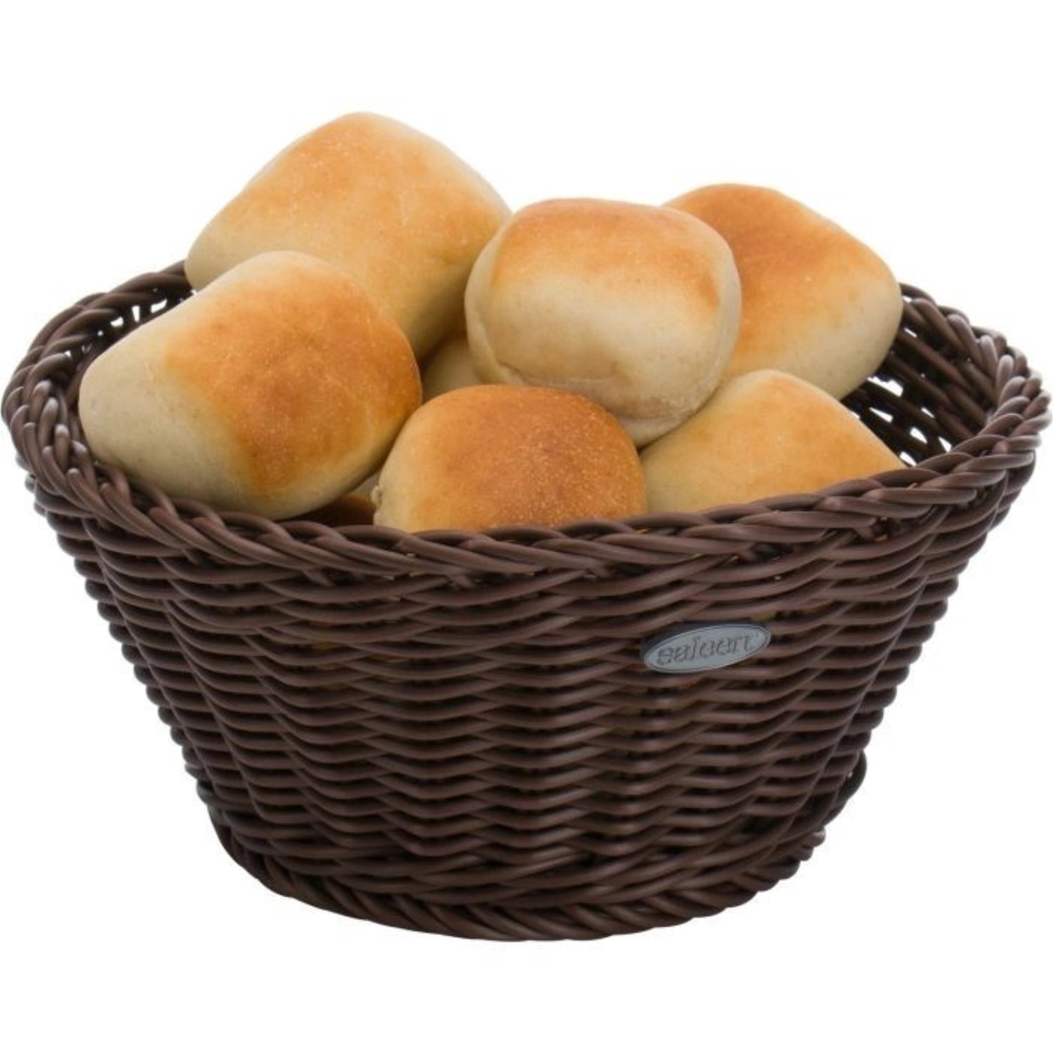 Stilvoller, runder Brotkorb in Braun von Westmark, Maße 18x10 cm, ideal für die dekorative Präsentation von Brötchen und kleinen Snacks.