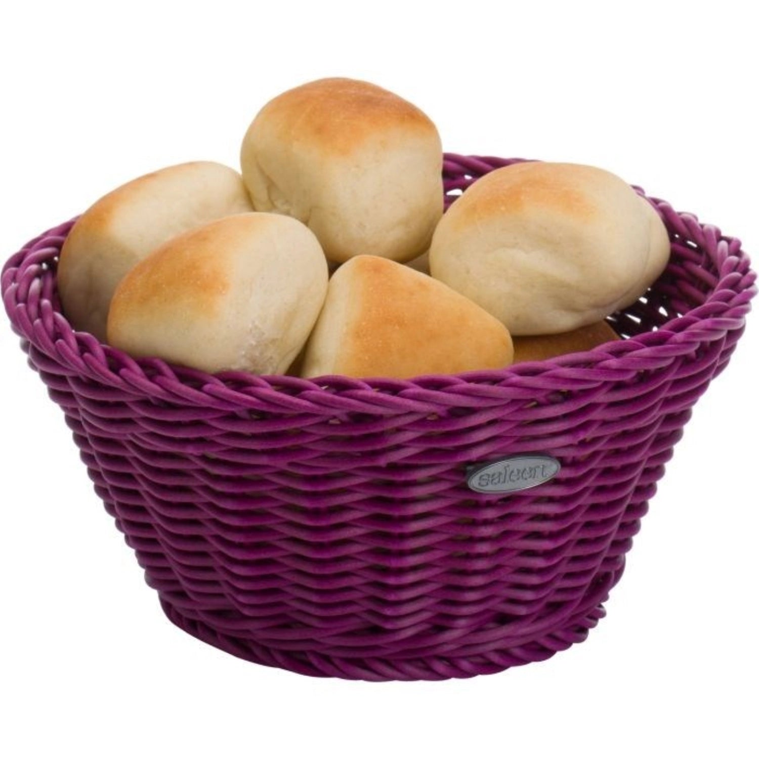 Runder Brotkorb in einem ansprechenden Purpurton, Maße 18x10 cm, ideal für die ansprechende Aufbewahrung von Backwaren und Snacks.