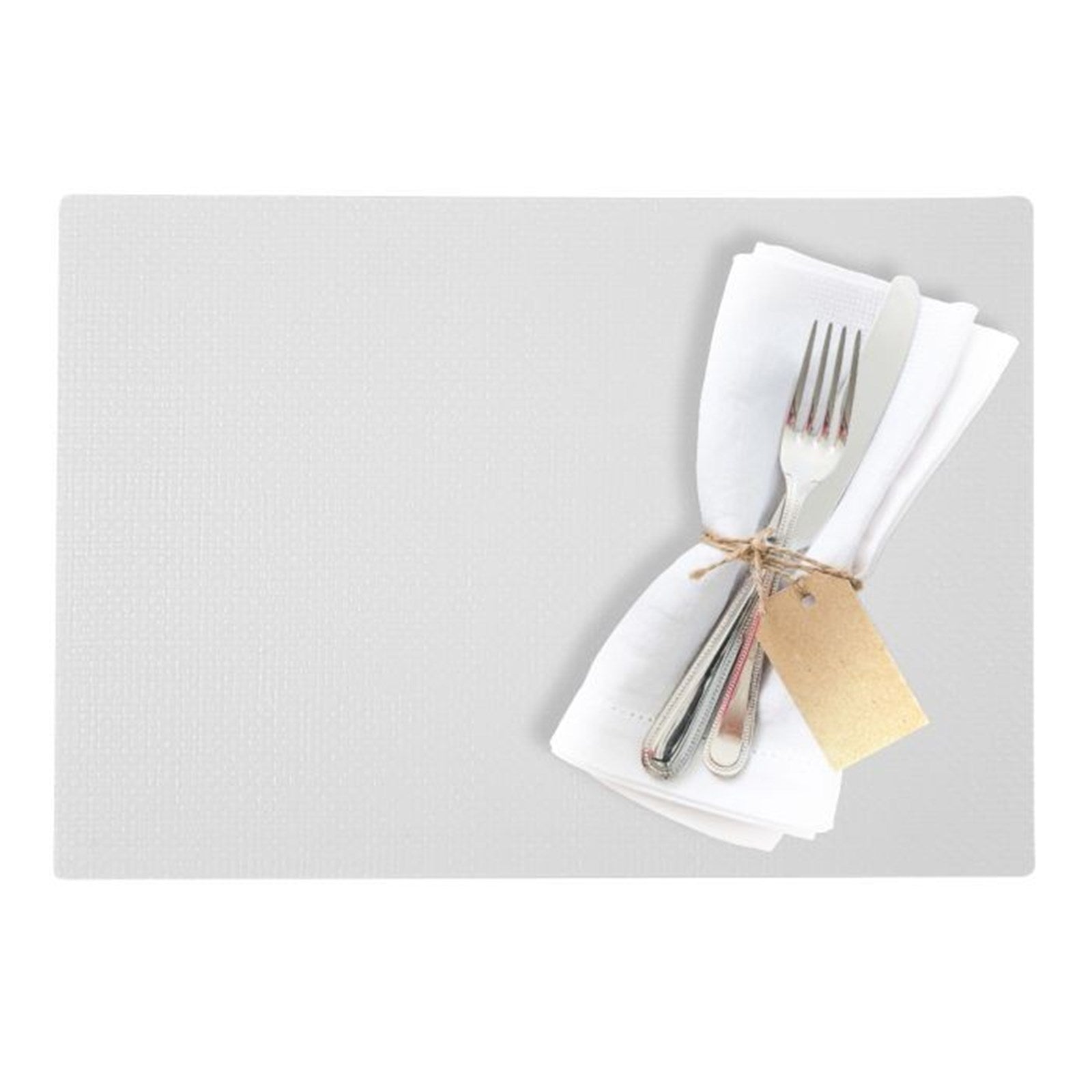 Elegantes, rechteckiges Tischset aus weissem Polypropylen, 45x32,5 cm, ideal für stilvolle Tischdekorationen von Westmark.