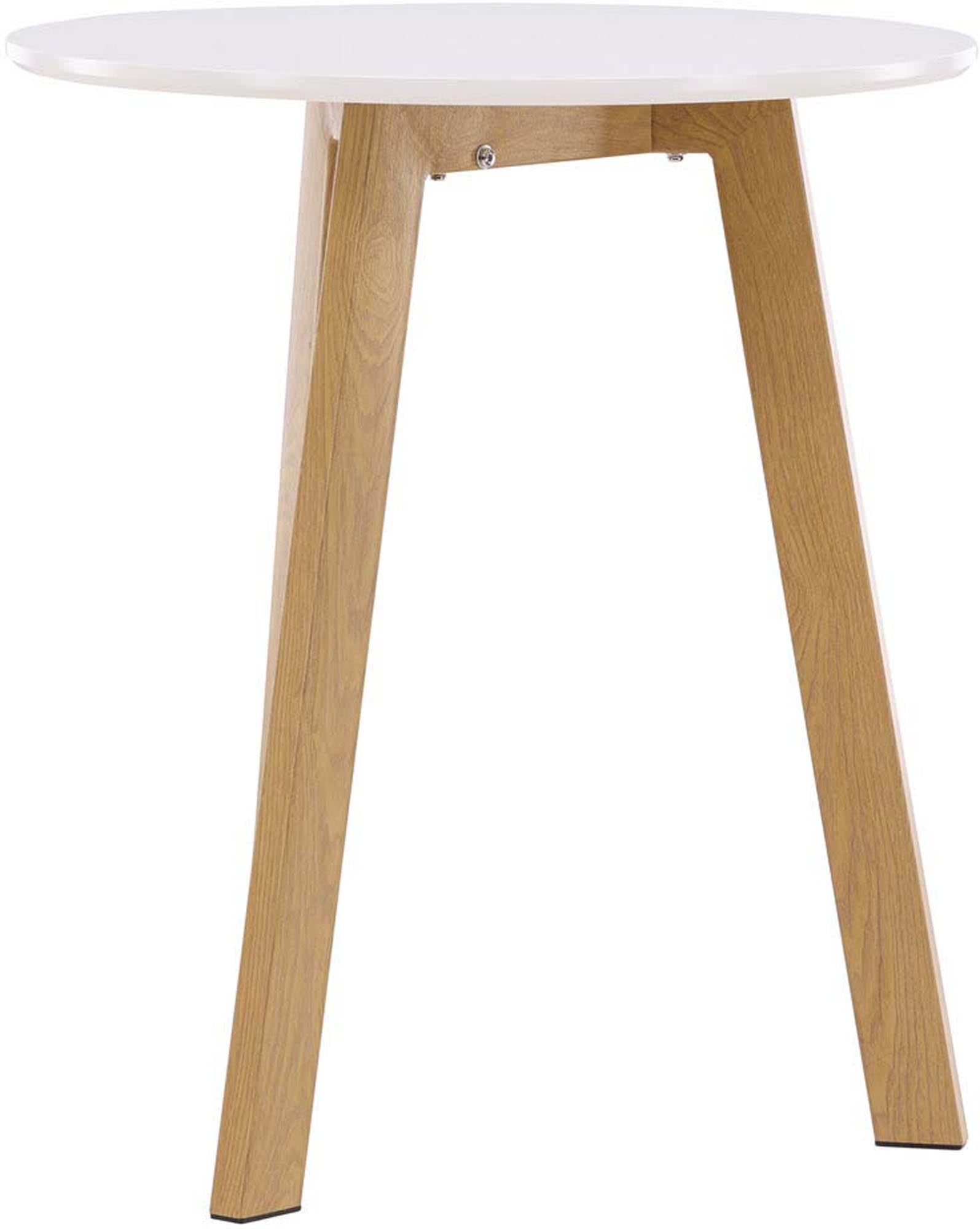 Eleganter Leonora Tisch: Runde MDF-Platte, Eichenoptik-Gestell, ideal für gesellige Runden und stilvolle Essbereiche.