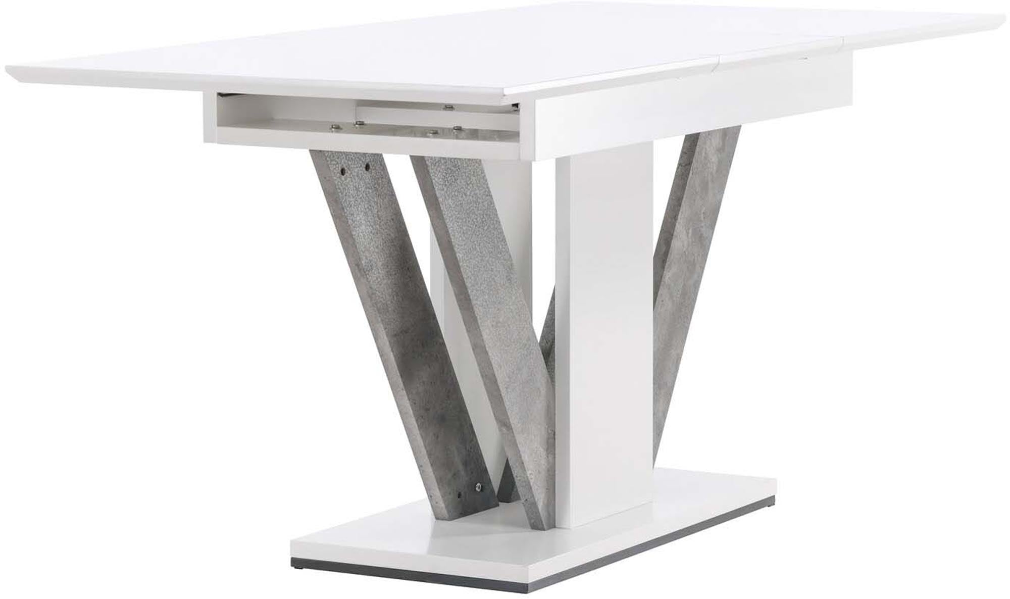 Eleganter, ausziehbarer Disa Esstisch von Venture Home: Hochwertiges MDF, flexibel, pflegeleicht, ideal für moderne Esszimmer.