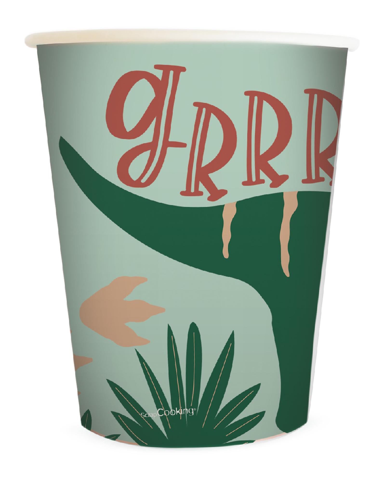Entdecken Sie die fröhlichen 25 cl Dino-Becher von Scrap Cooking! Ideal für Kindergeburtstage, umweltfreundlich und stabil – ein Highlight für jede Feier!