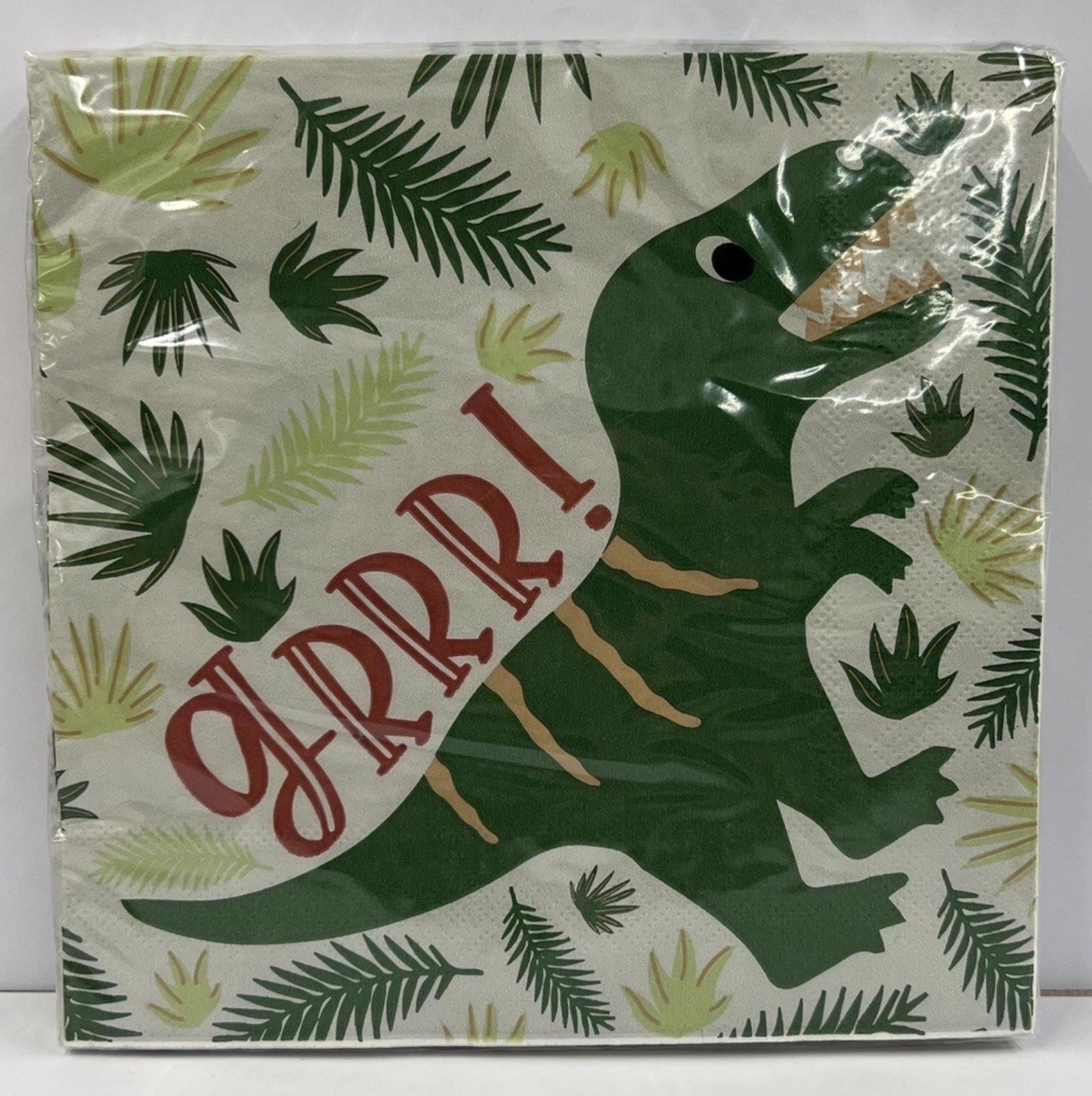 Bunte Dino-Servietten 33x33cm von Scrap Cooking: Perfekt für Kindergeburtstage, saugfähig, umweltfreundlich, ein Muss für Dino-Fans!