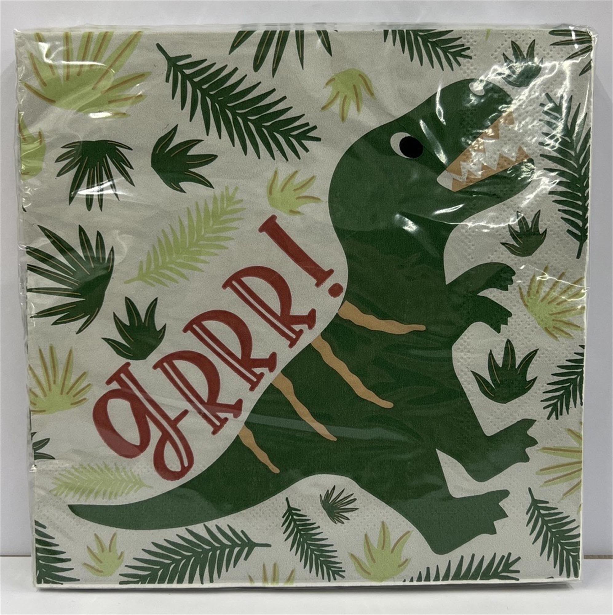 Bunte Dino-Servietten 33x33cm von Scrap Cooking: Perfekt für Kindergeburtstage, saugfähig, umweltfreundlich, ein Muss für Dino-Fans!