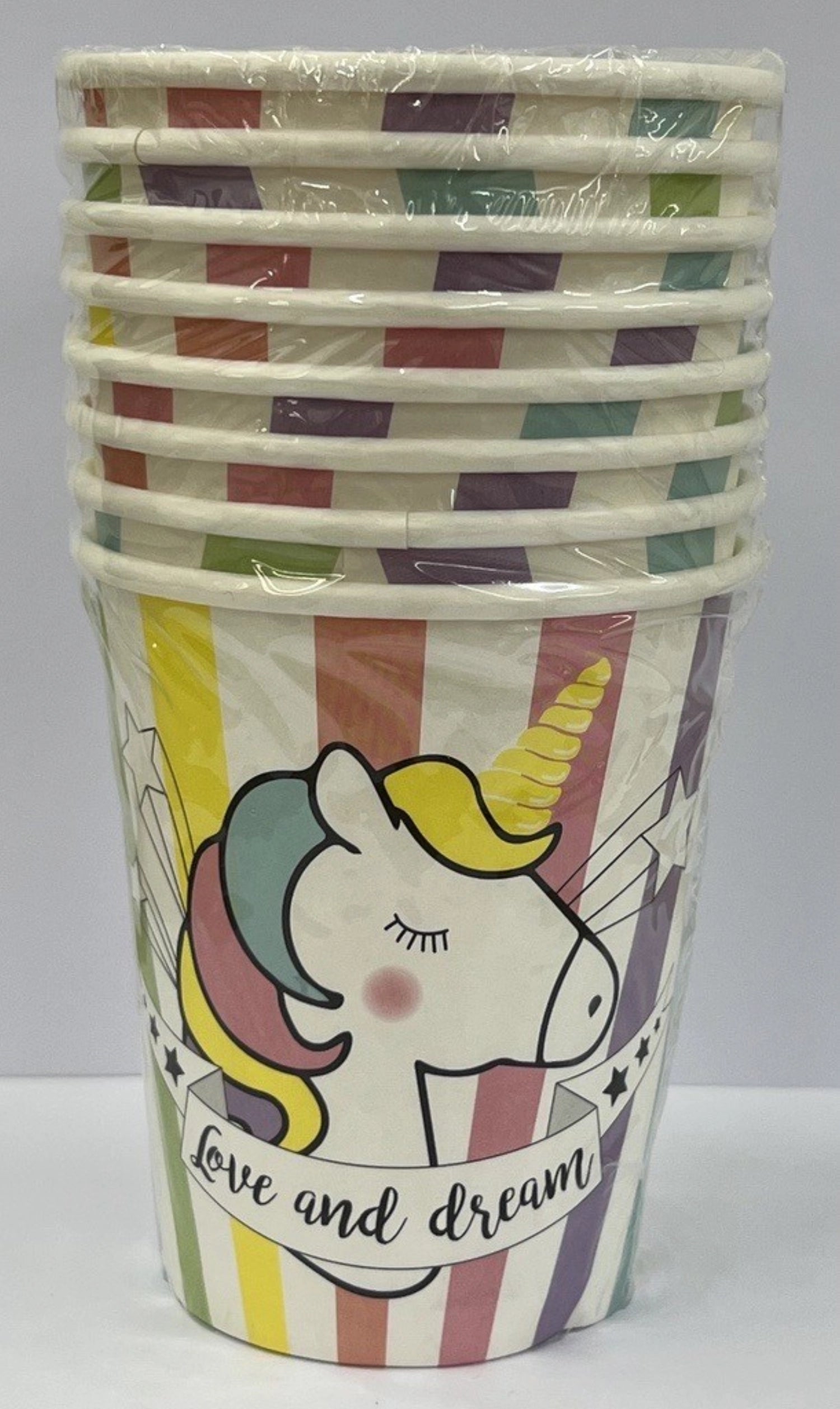 8 pezzi di scatola da tazza unicorno 25cl