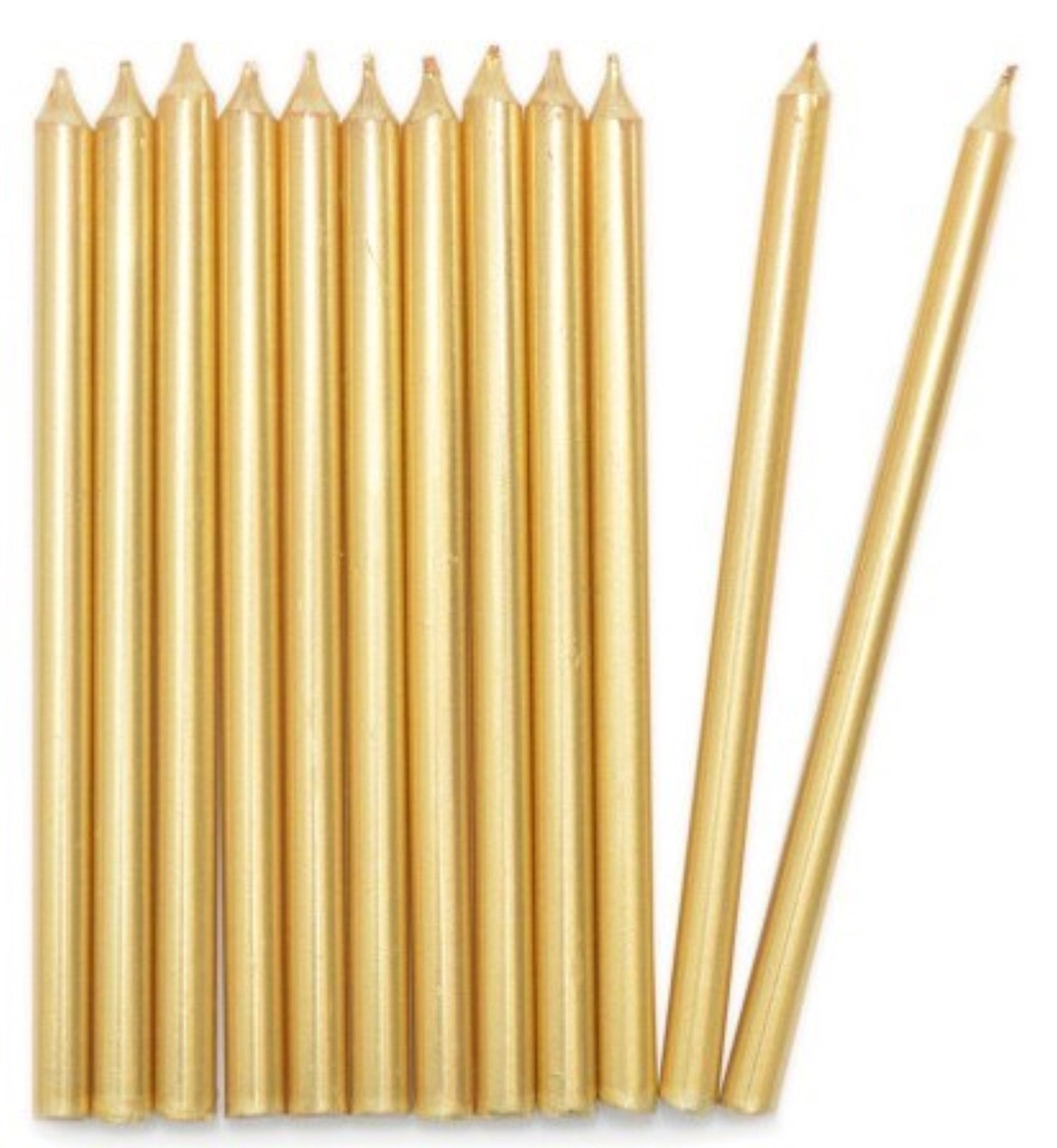 12 bougies de set Long Gold 12cm