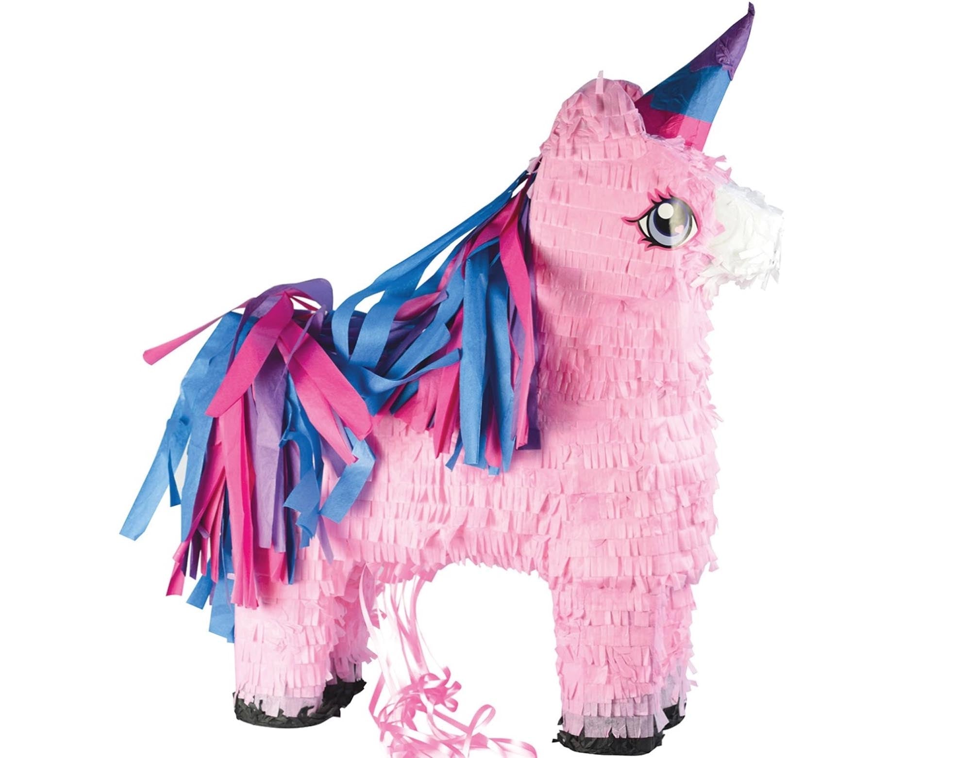Einzigartige Einhorn-Pinata von Scrap Cooking: 36x16x58cm, ideal für Kindergeburtstage, gefüllt mit Süssigkeiten für magischen Partyspass.