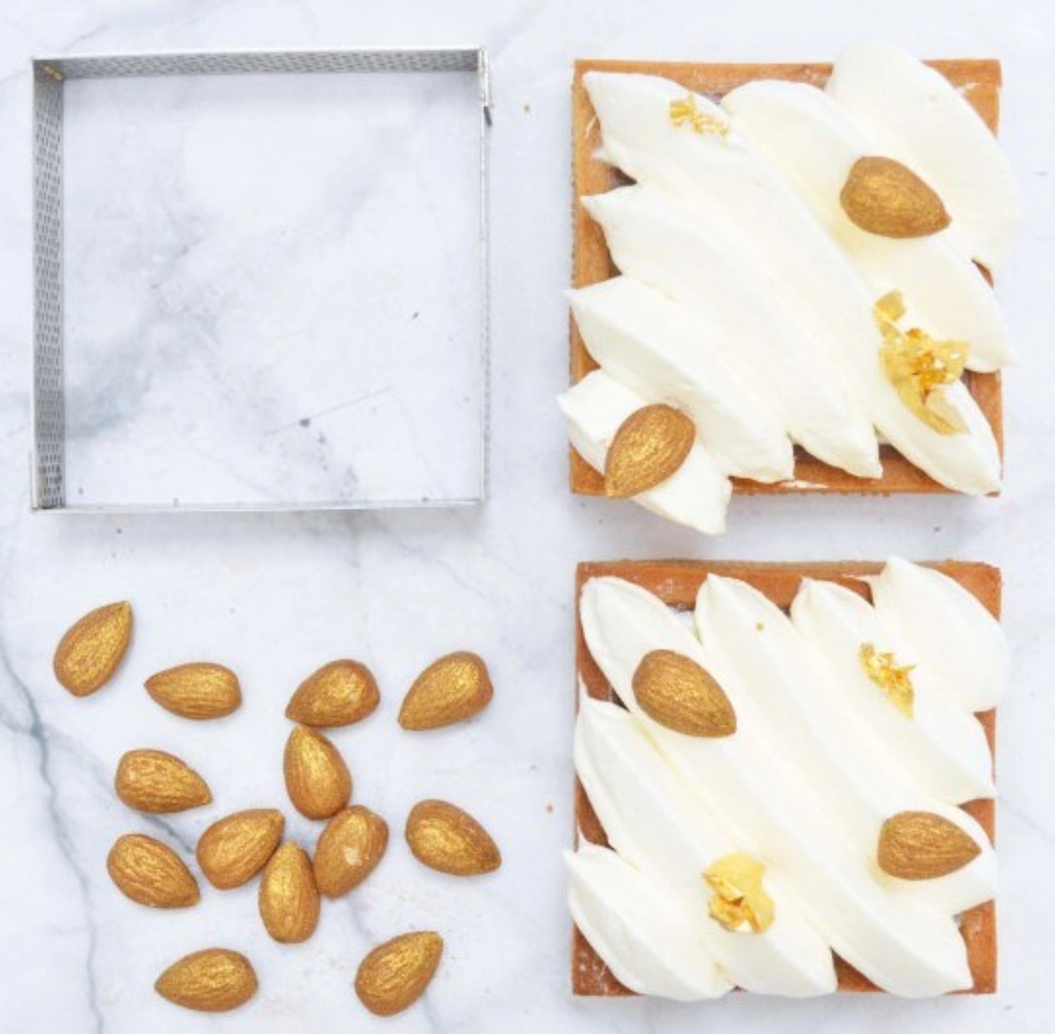 4er Set Tortenringe perforiert quadratisch 8x8cm