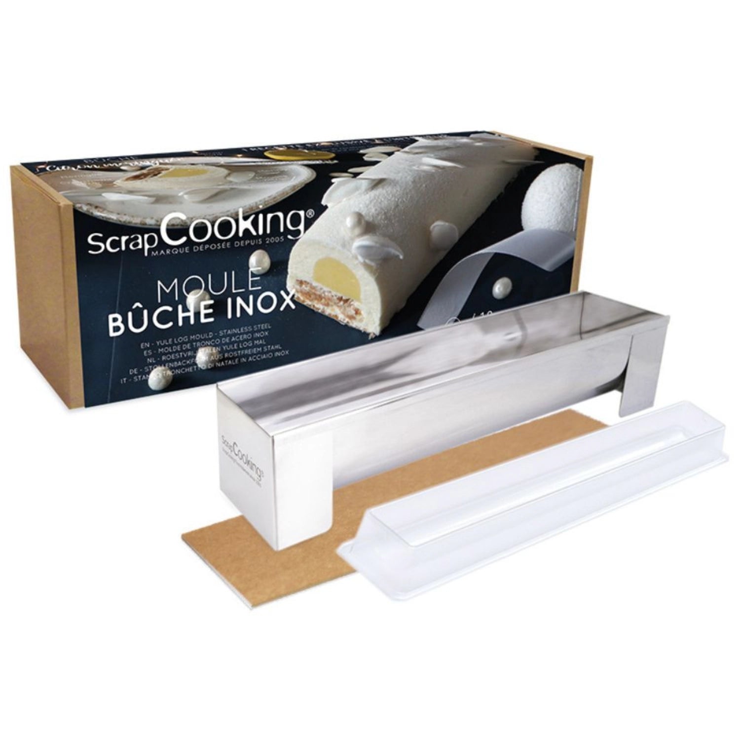 Forma in acciaio inossidabile con terreno rimovibile 30x8,2x6,5 cm