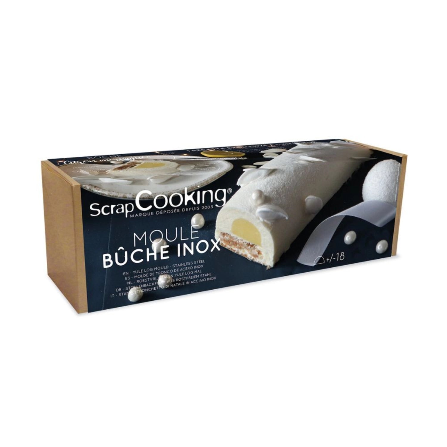 Forma in acciaio inossidabile con terreno rimovibile 30x8,2x6,5 cm