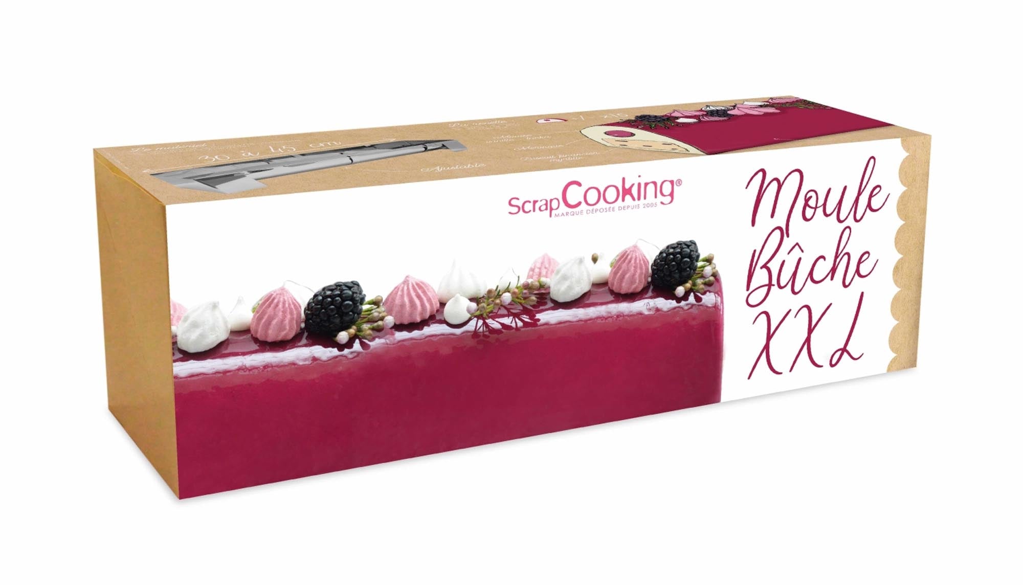 Entdecken Sie die XXL-Biskuitrolle aus Edelstahl von Scrap Cooking – perfekt für beeindruckende Desserts und einfache Reinigung!