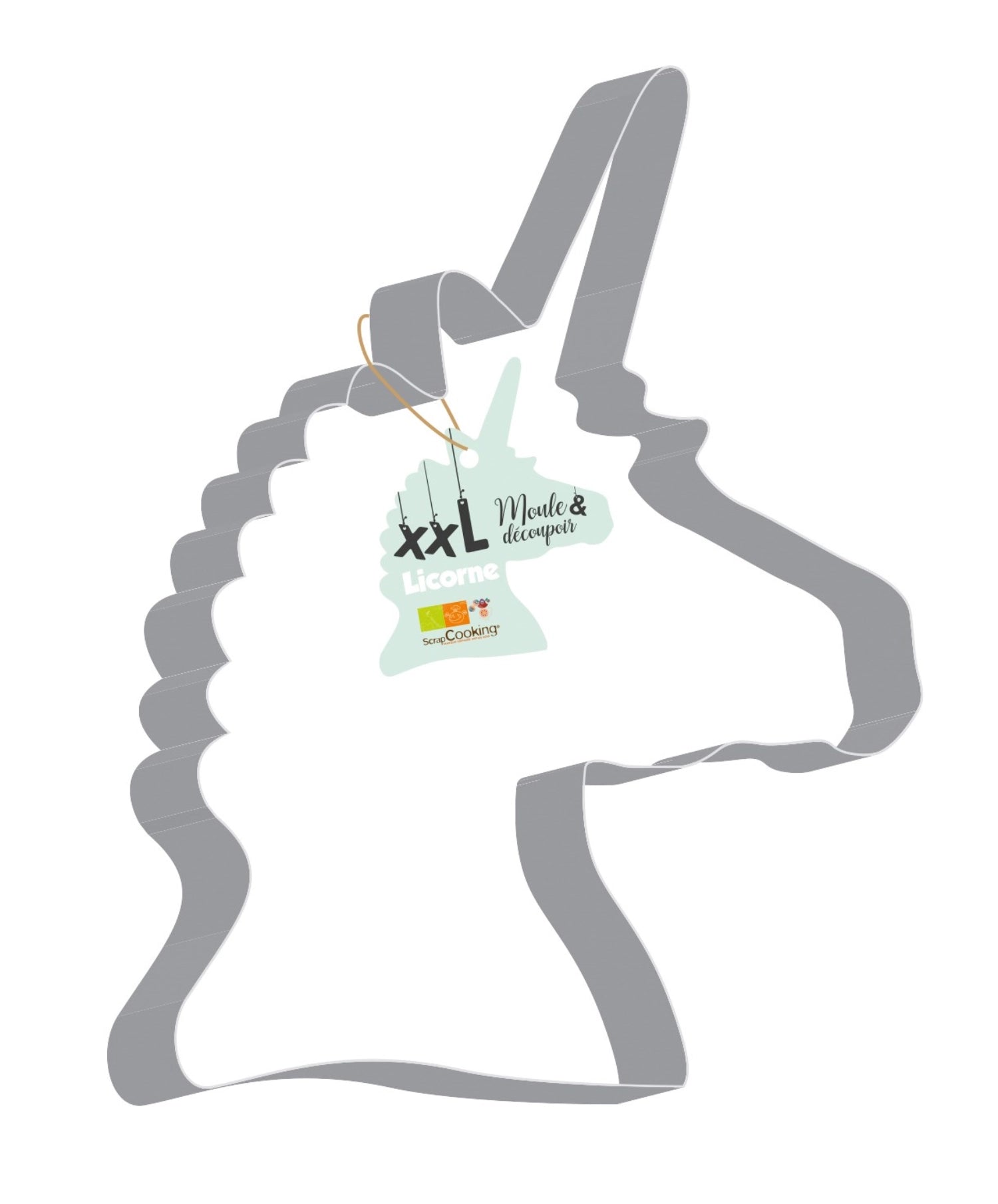 Stainless steel baking mold cookie cutter XXL unicorn 29x26cm