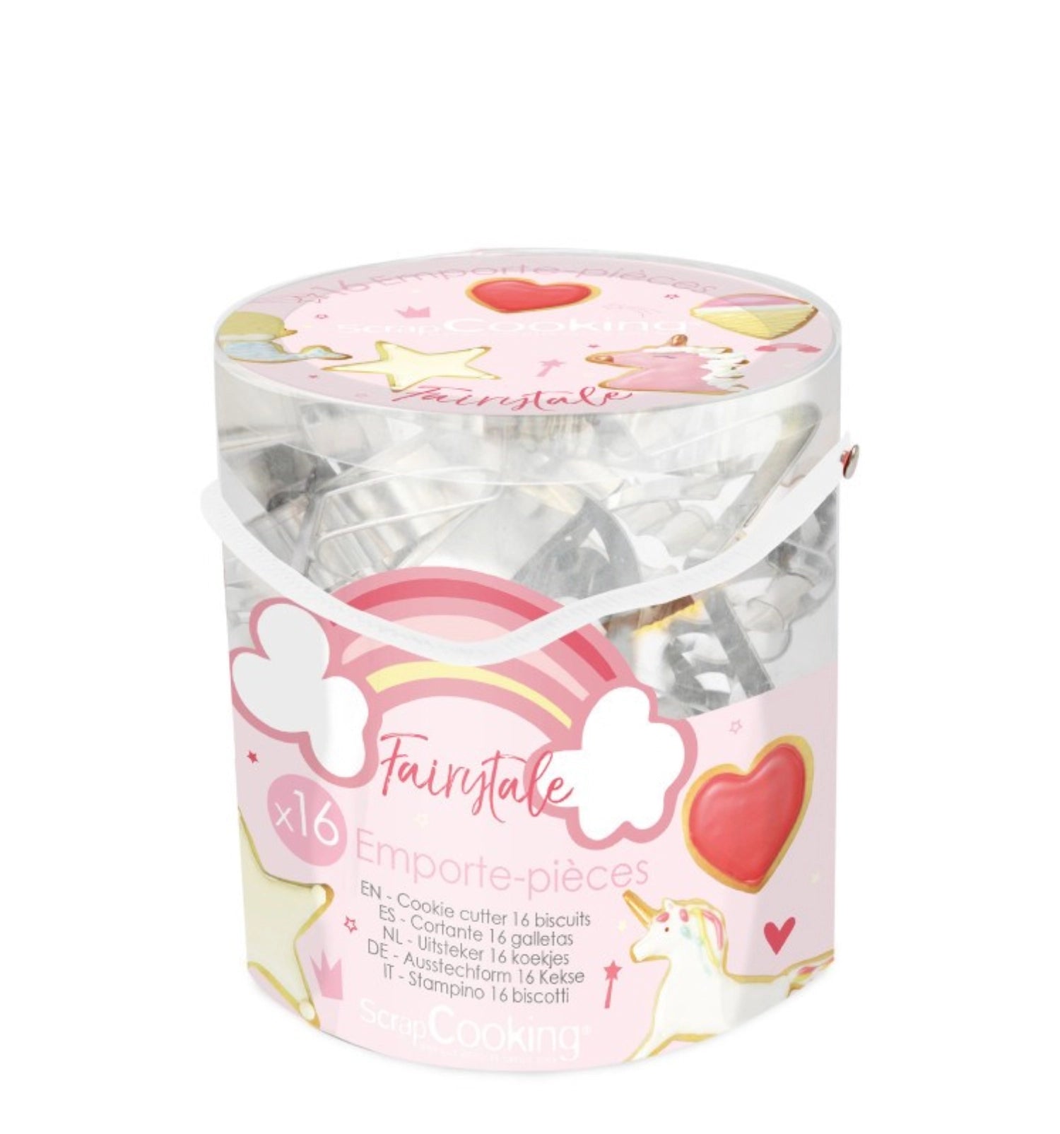 16-teiliges Ausstecher-Set von Scrap Cooking, inspiriert von Märchen, perfekt für kreative Plätzchen in fantasievollen Formen.