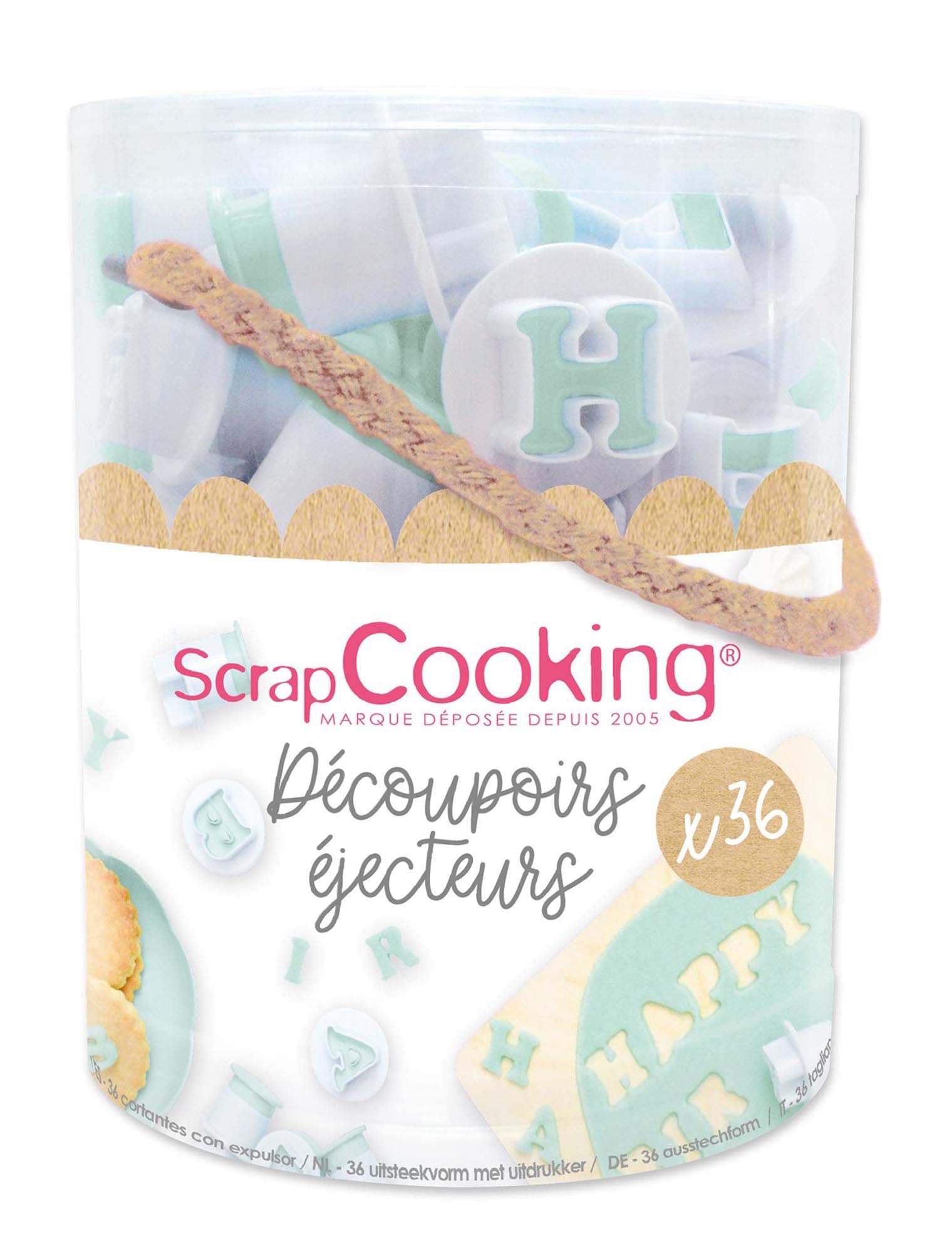 36-tlg. Stempelschneider-Set von Scrap Cooking: Kreative Buchstaben & Zahlen für individuelle Backkunst. Ideal für Feiern & Geschenke!