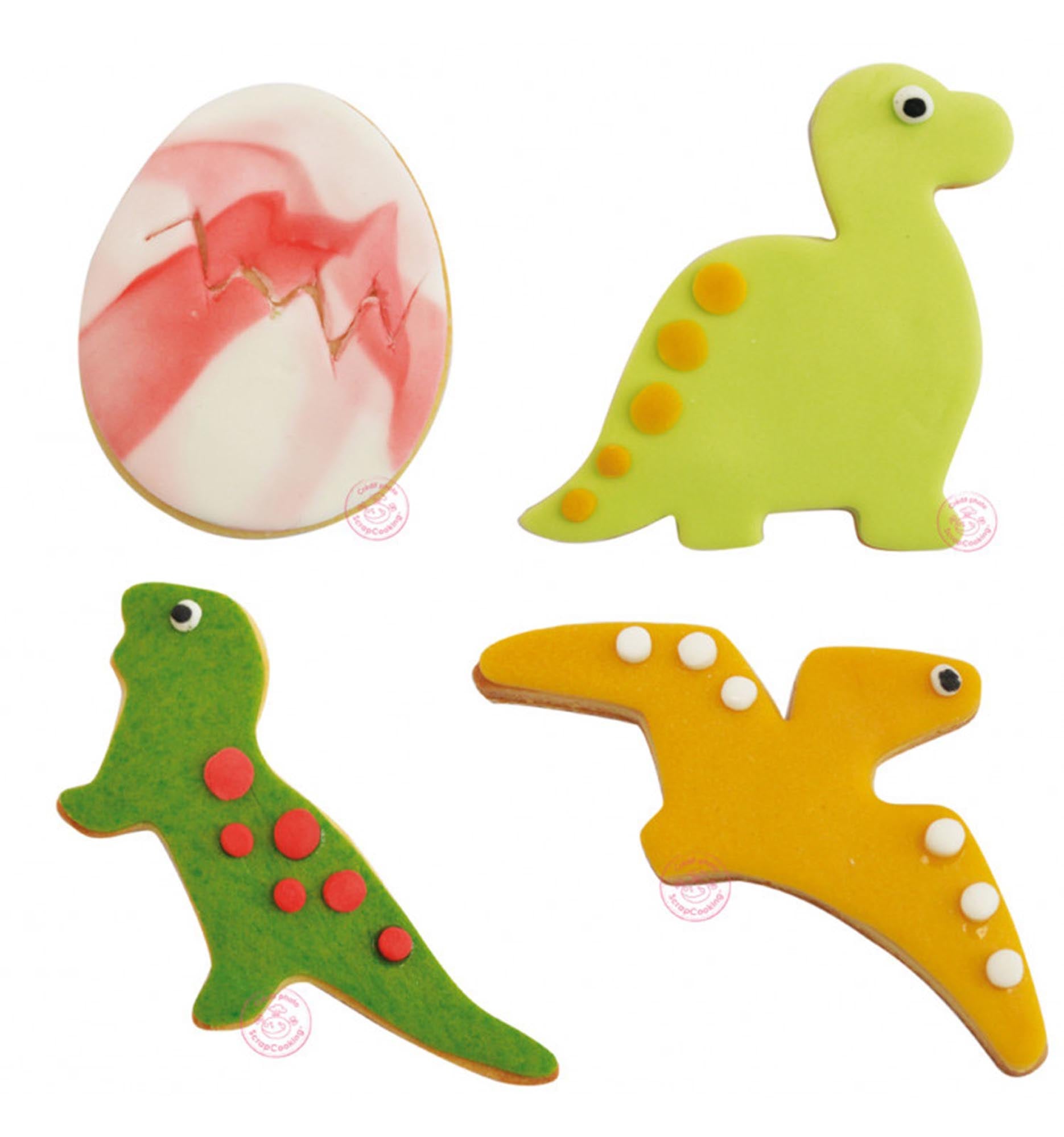 Dino-Ausstecher-Set von Scrap Cooking für kreative Backabenteuer.