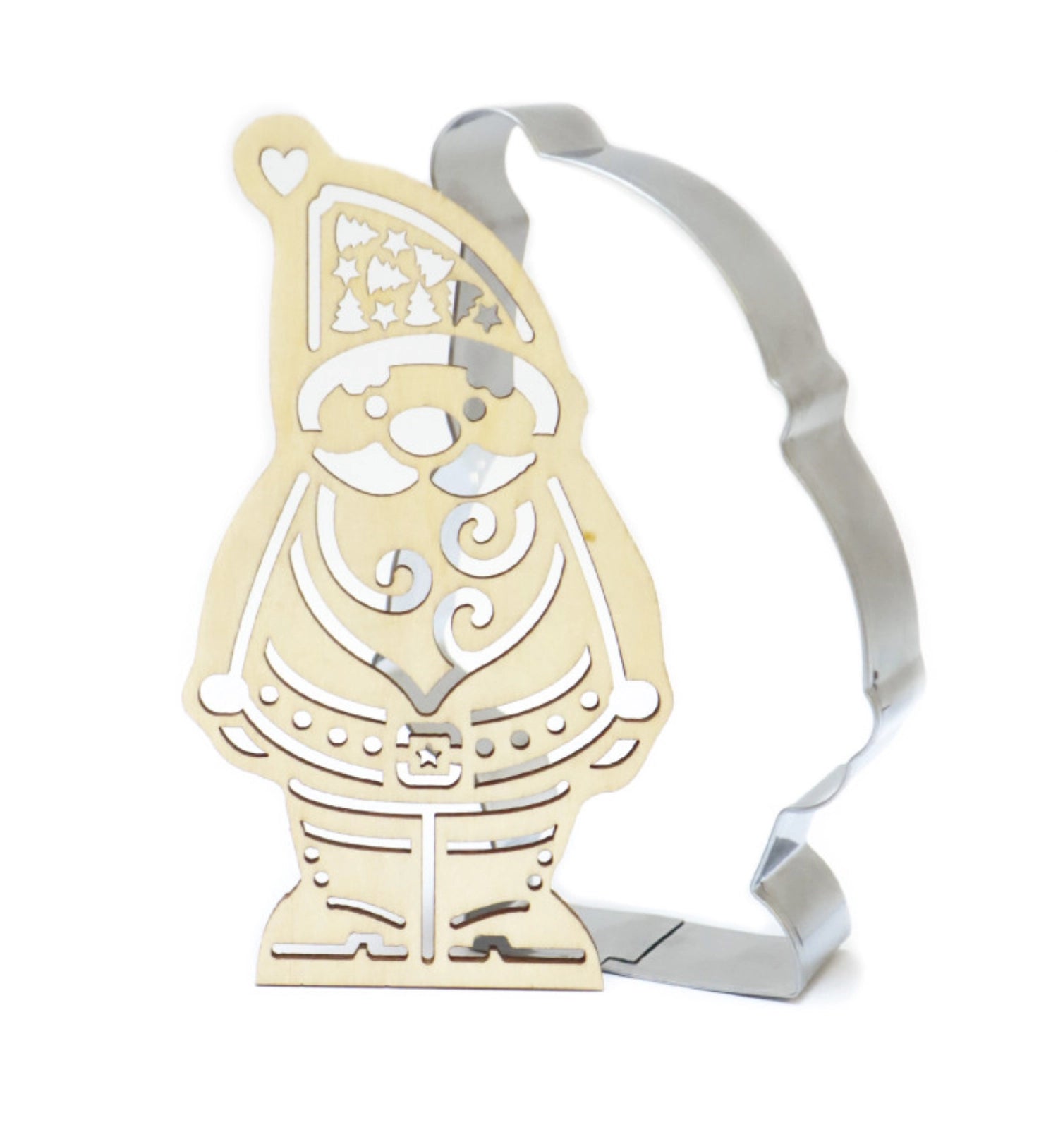 Cookie cutter and wooden embosser Santa Claus