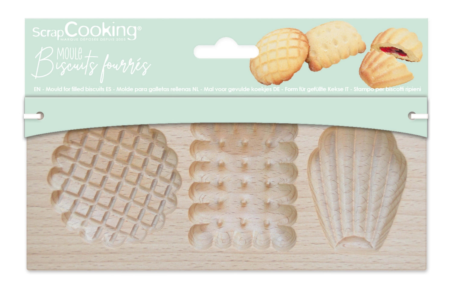 Holzform für gefüllte Kekse Petits Biscuits, 20x10x2cm